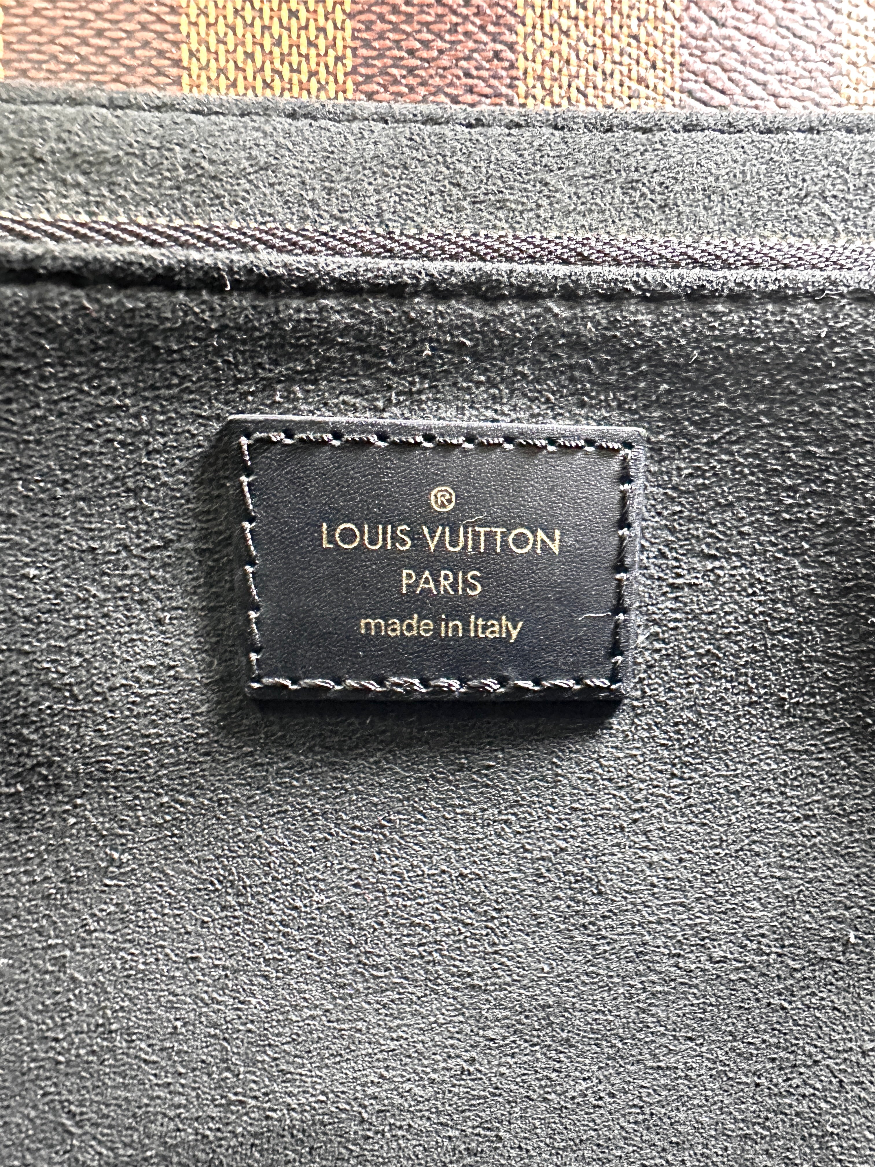 Louis Vuitton Vavin MM Damier Ebene & Black Leather Canvas Wallet On Chain LV3111