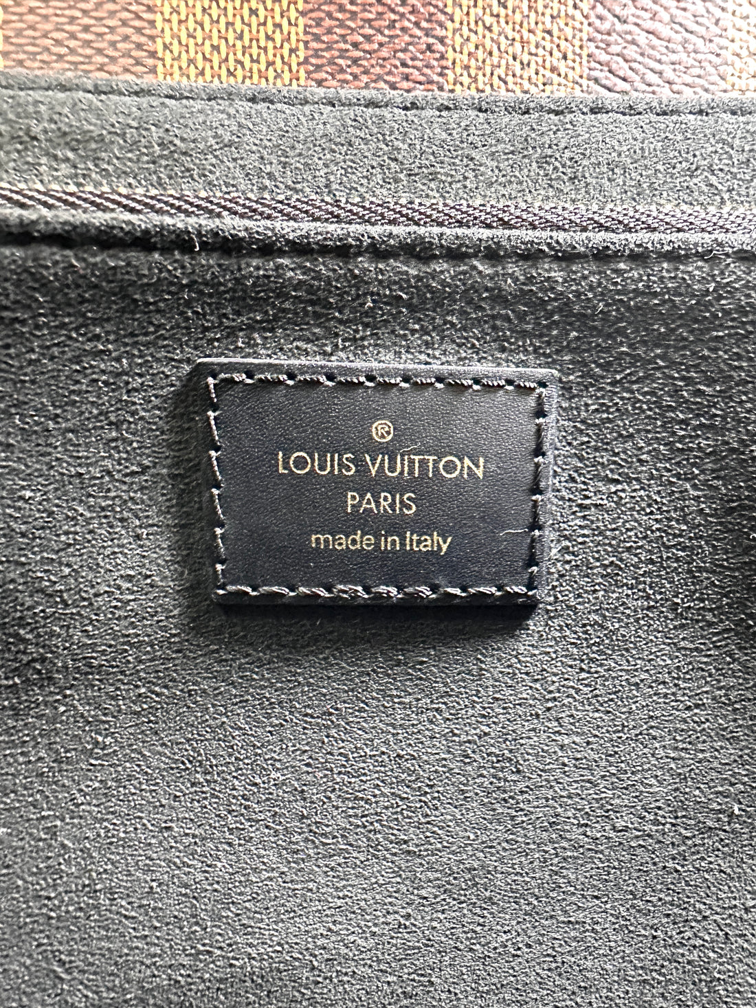 Louis Vuitton Vavin MM Damier Ebene & Black Leather Canvas Wallet On Chain LV3111