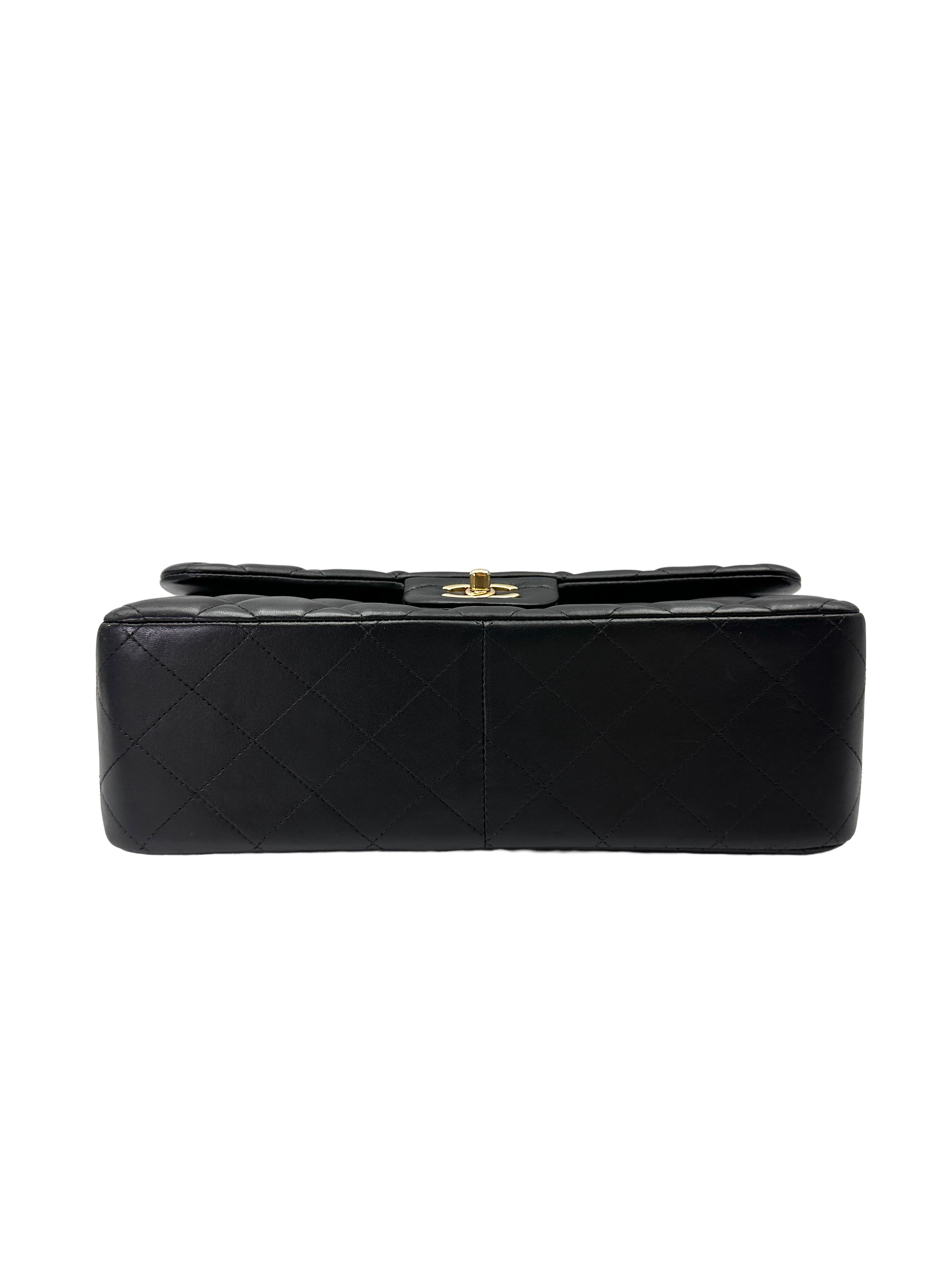 Chanel Classic Flap Black Quilted Leather Jumbo Shoulder Bag With Gold Buckle(17***01) CC2250
