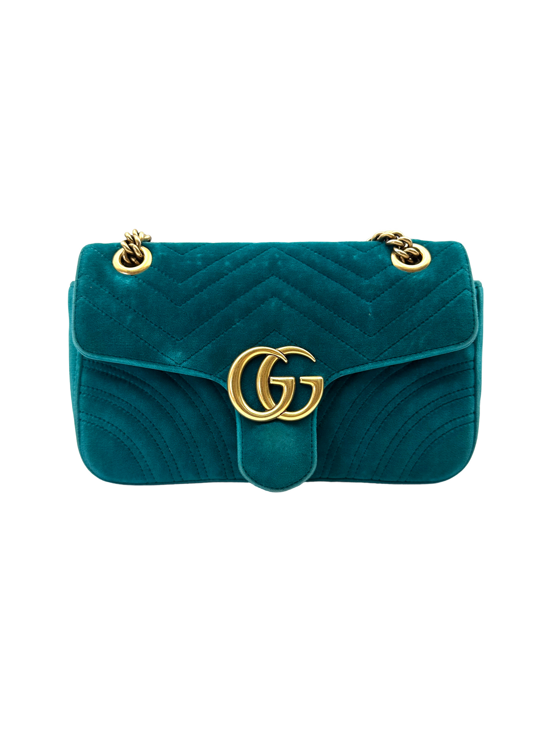 Gucci GG Marmont Blue Velvet Shoulder Bag GG1363