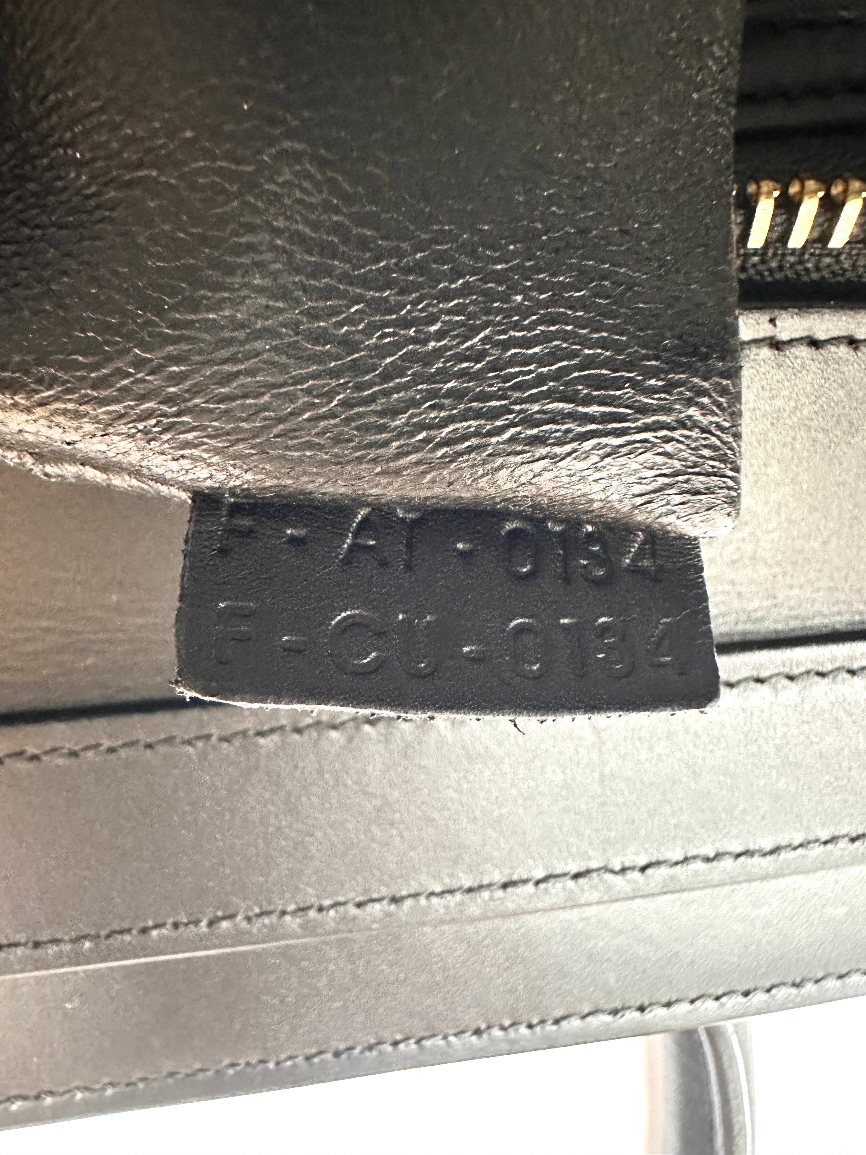 Celine Luggage Black/White Leather Handle Bag CE179