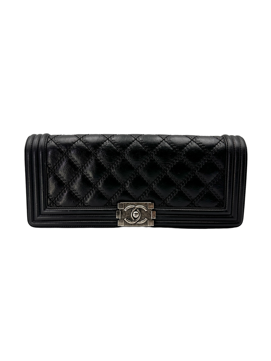 Chanel LeBoy Black Quilted Leather Long Flap Bag(18***66) CC2253