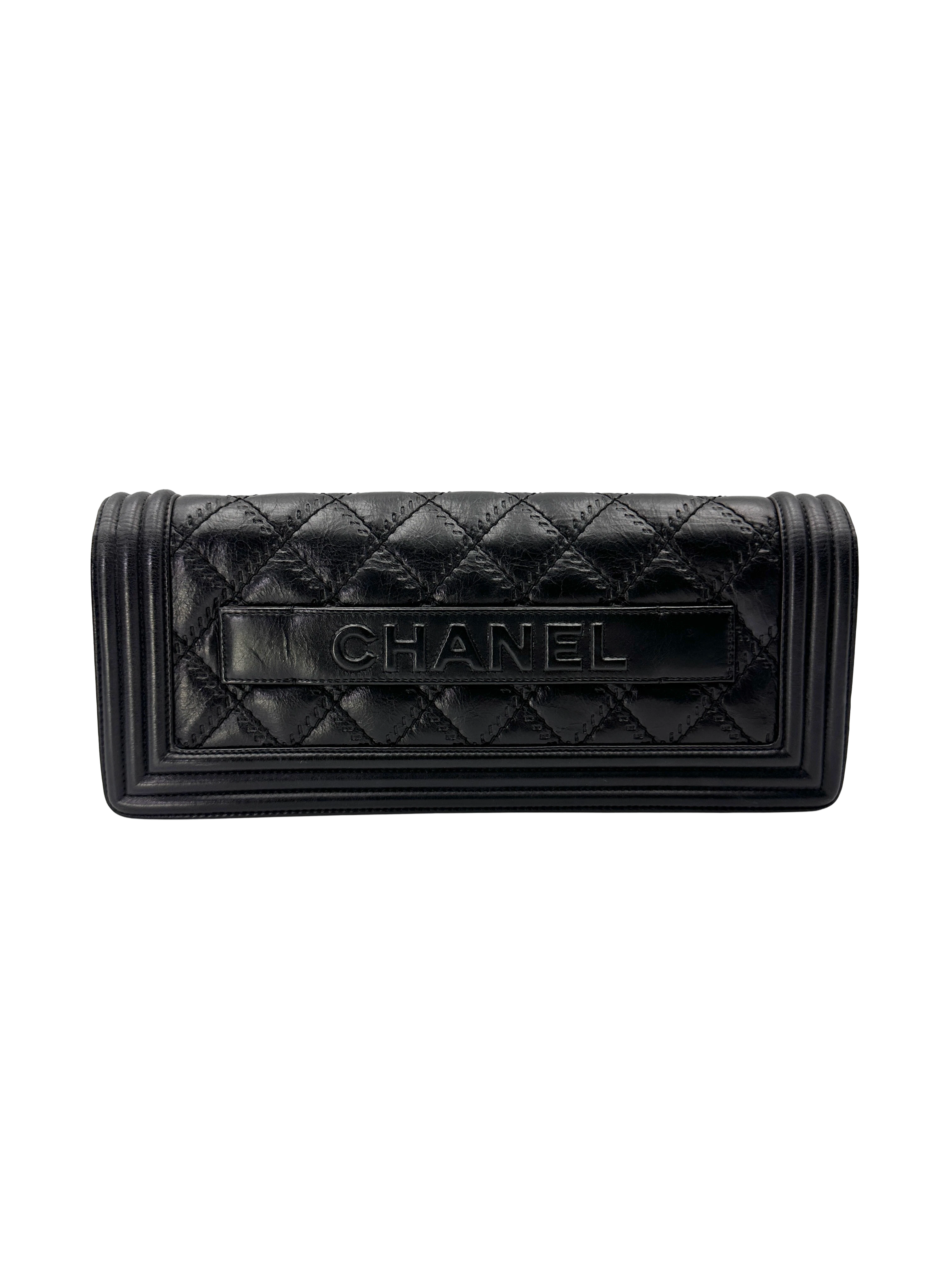 Chanel LeBoy Black Quilted Leather Long Flap Bag(18***66) CC2253