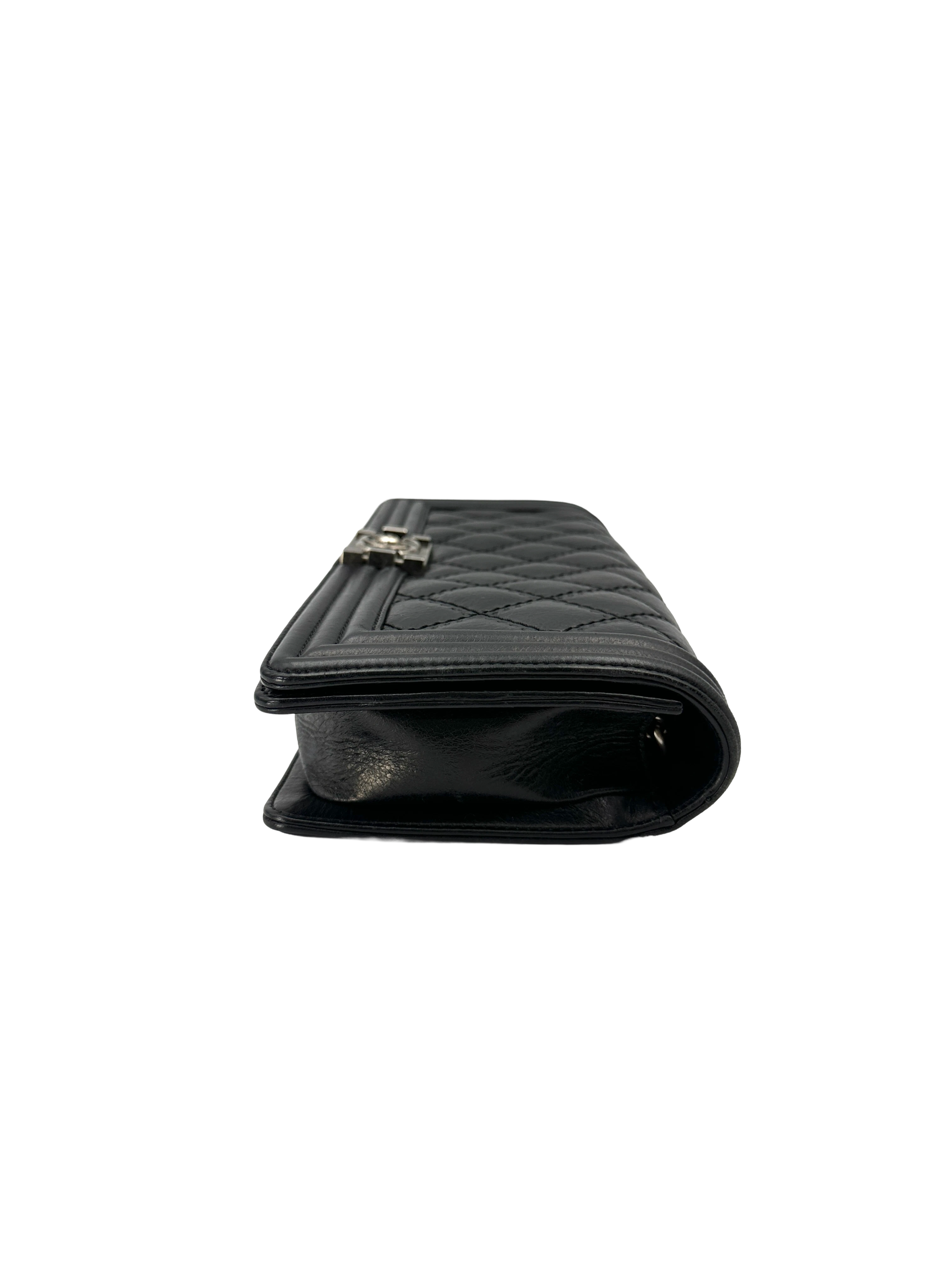 Chanel LeBoy Black Quilted Leather Long Flap Bag(18***66) CC2253