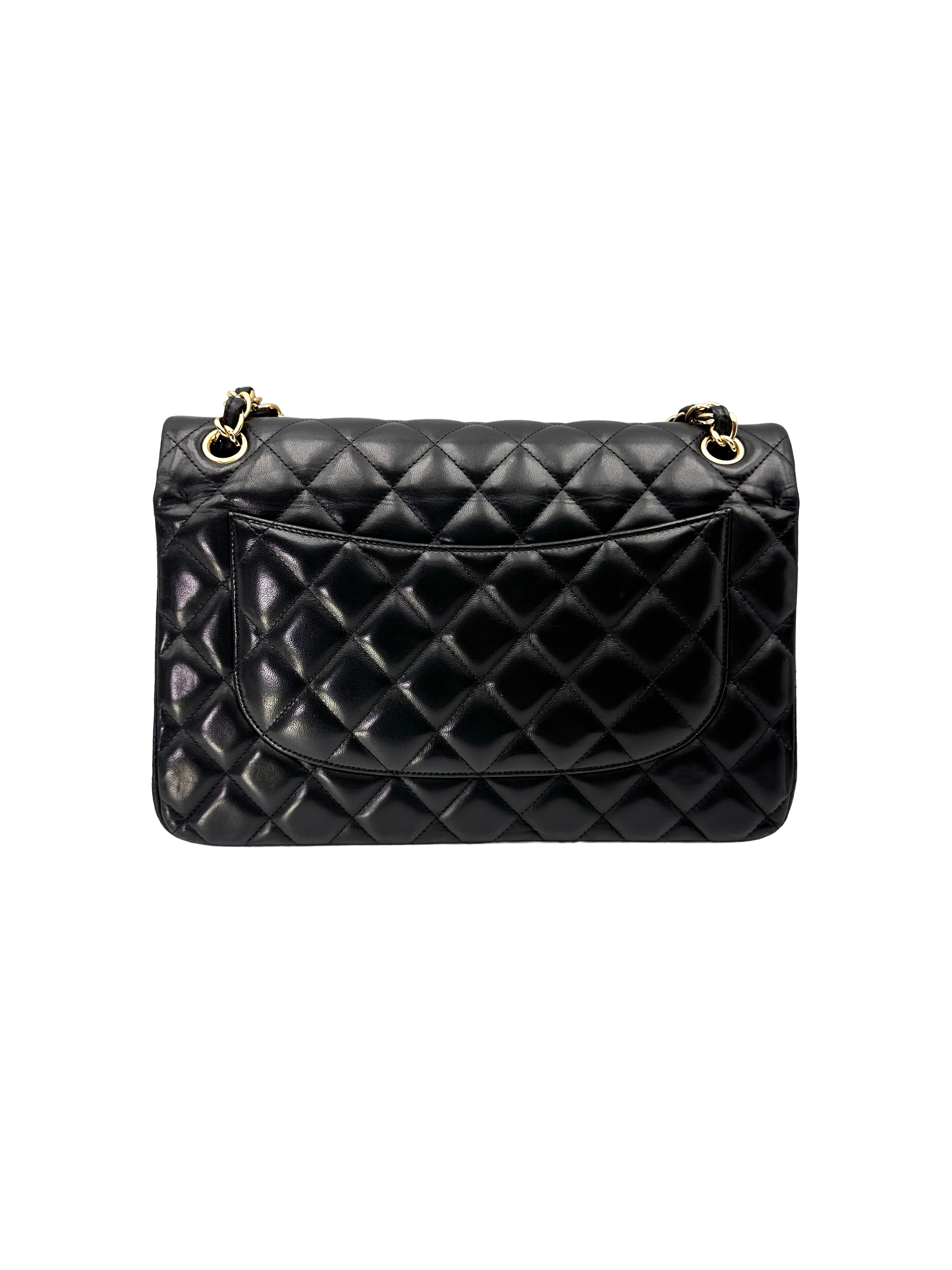 Chanel Classic Flap Black Quilted Leather Jumbo Shoulder Bag With Gold Buckle(14***19) CC2257