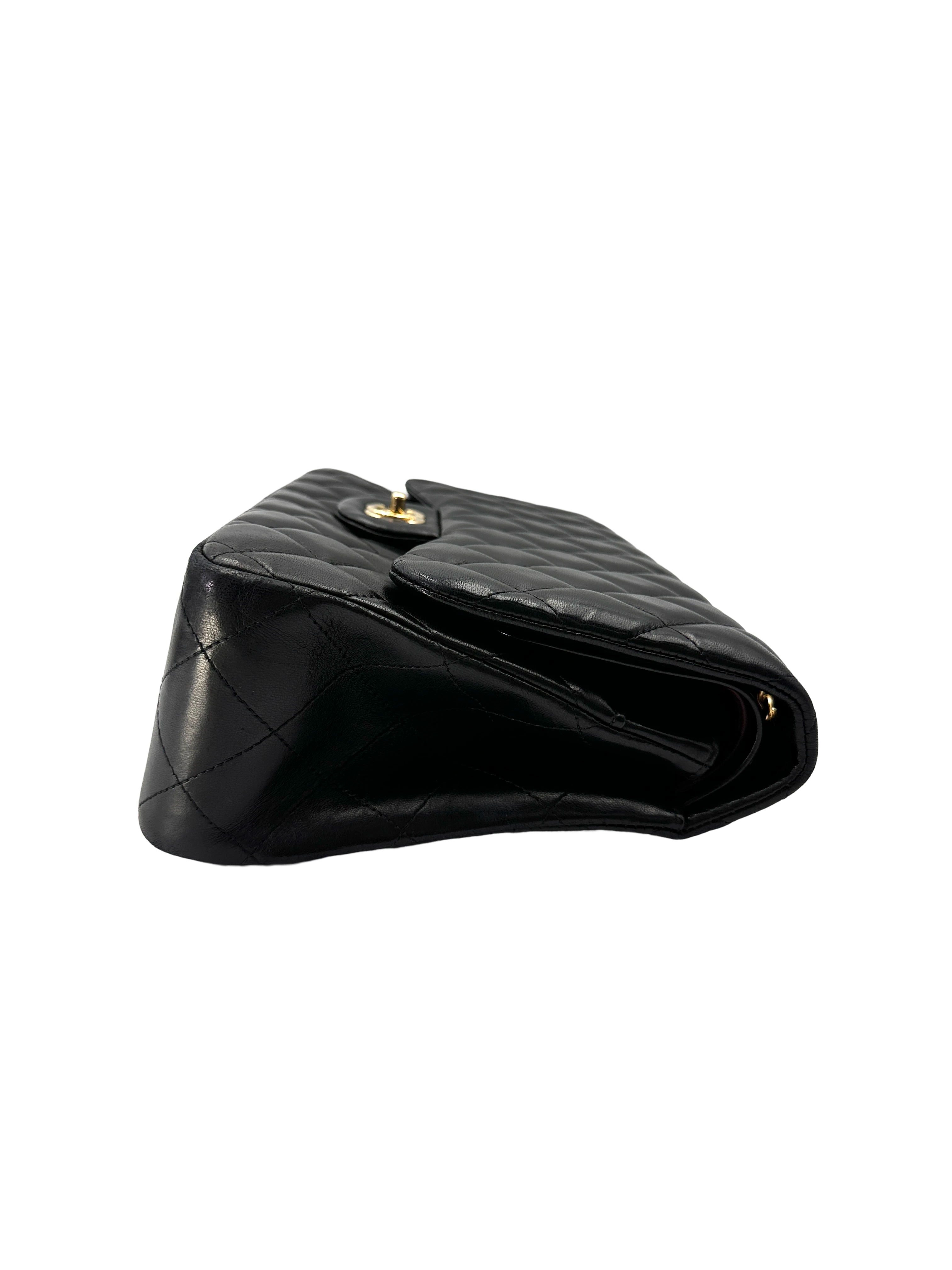 Chanel Classic Flap Black Quilted Leather Jumbo Shoulder Bag With Gold Buckle(14***19) CC2257