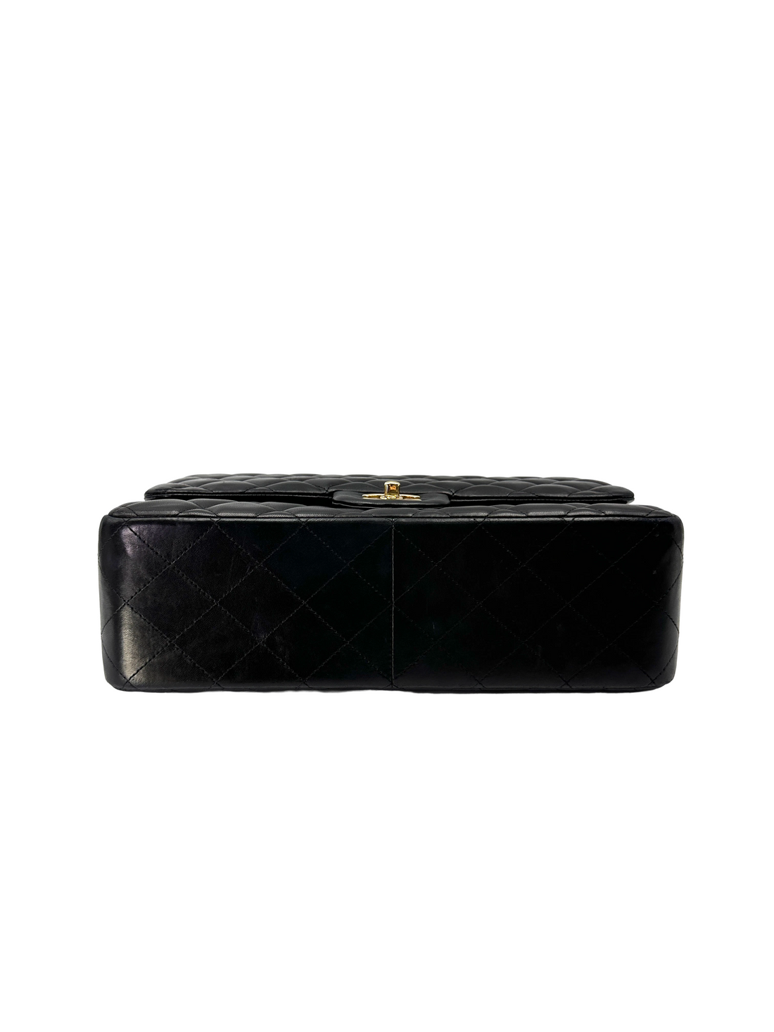 Chanel Classic Flap Black Quilted Leather Jumbo Shoulder Bag With Gold Buckle(14***19) CC2257