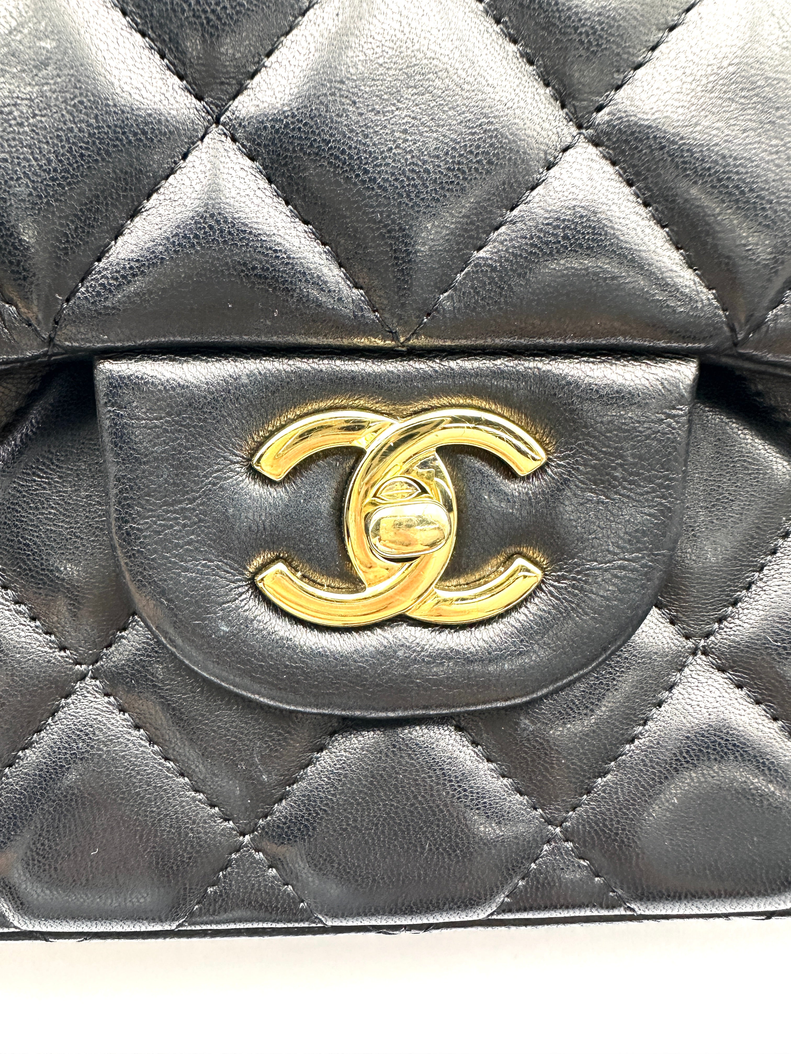 Chanel Classic Flap Black Quilted Leather Jumbo Shoulder Bag With Gold Buckle(14***19) CC2257