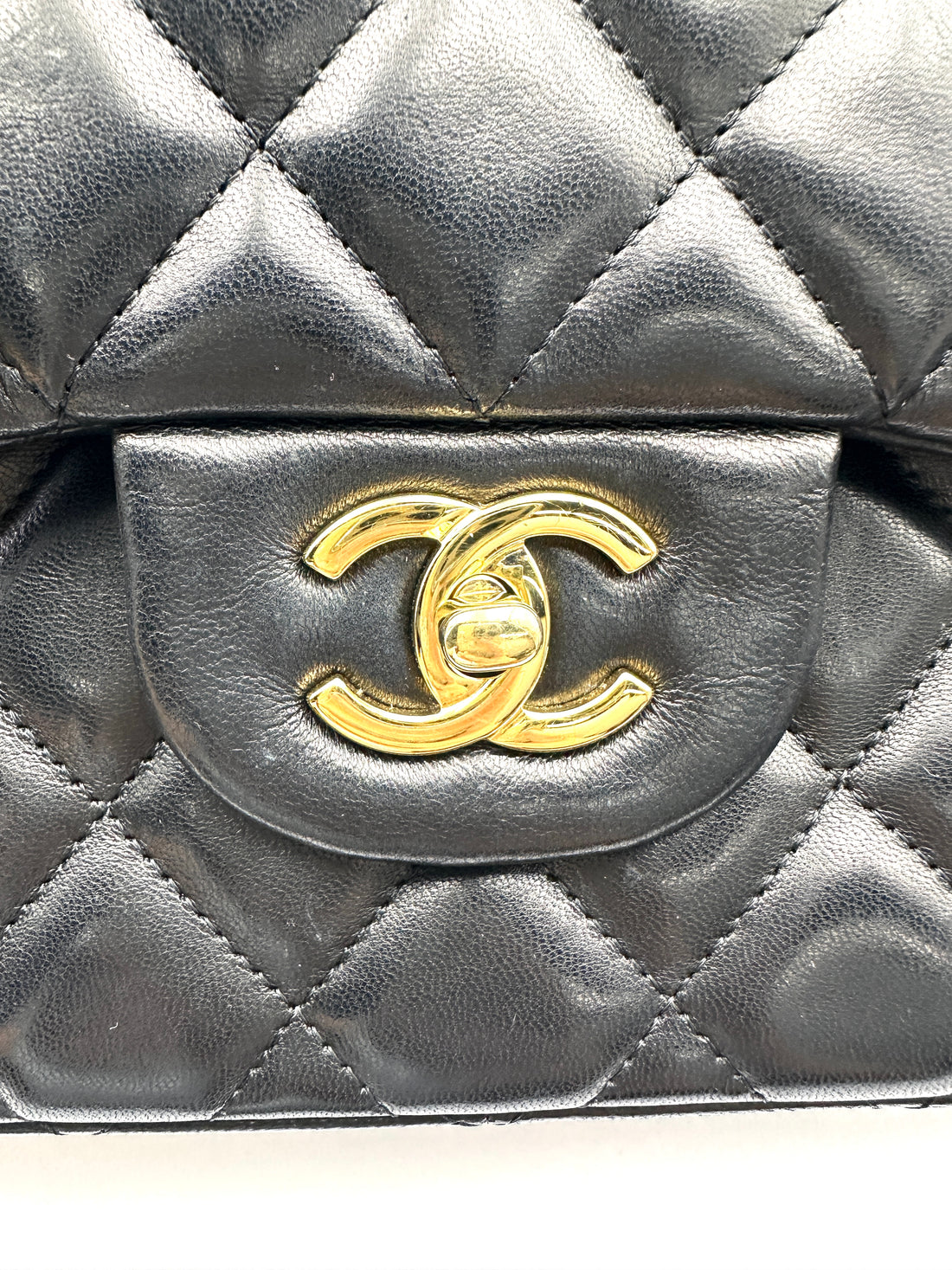 Chanel Classic Flap Black Quilted Leather Jumbo Shoulder Bag With Gold Buckle(14***19) CC2257