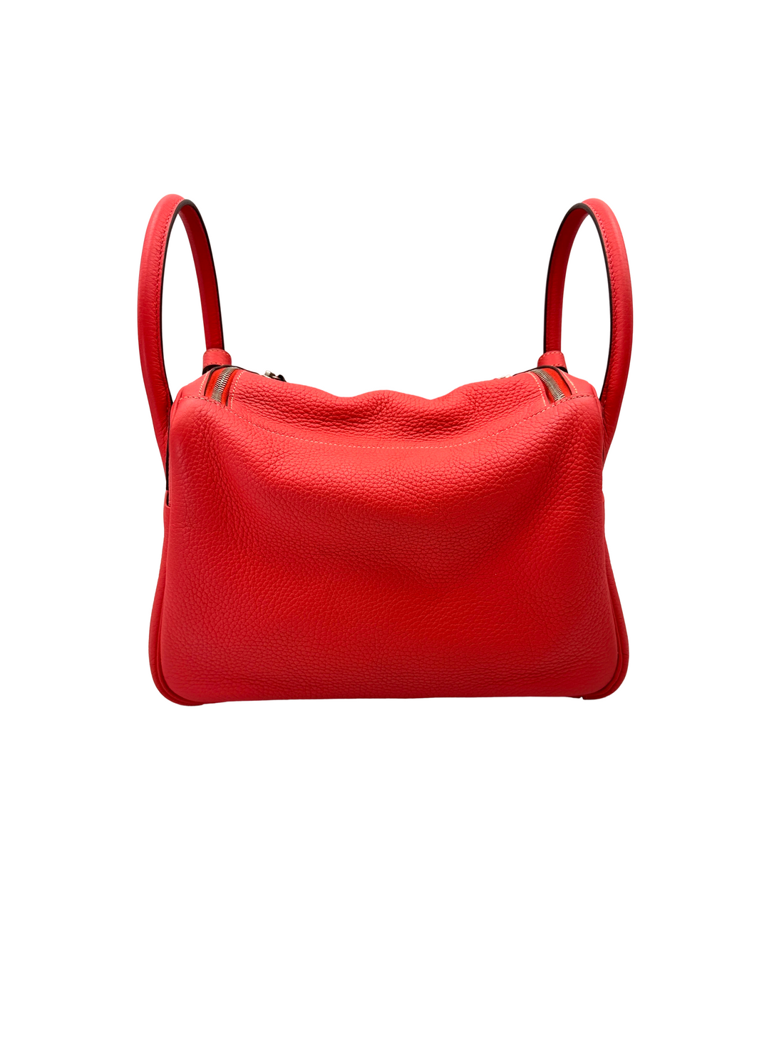 Hermes Lindy30 Red Leather Handle Bag HR131