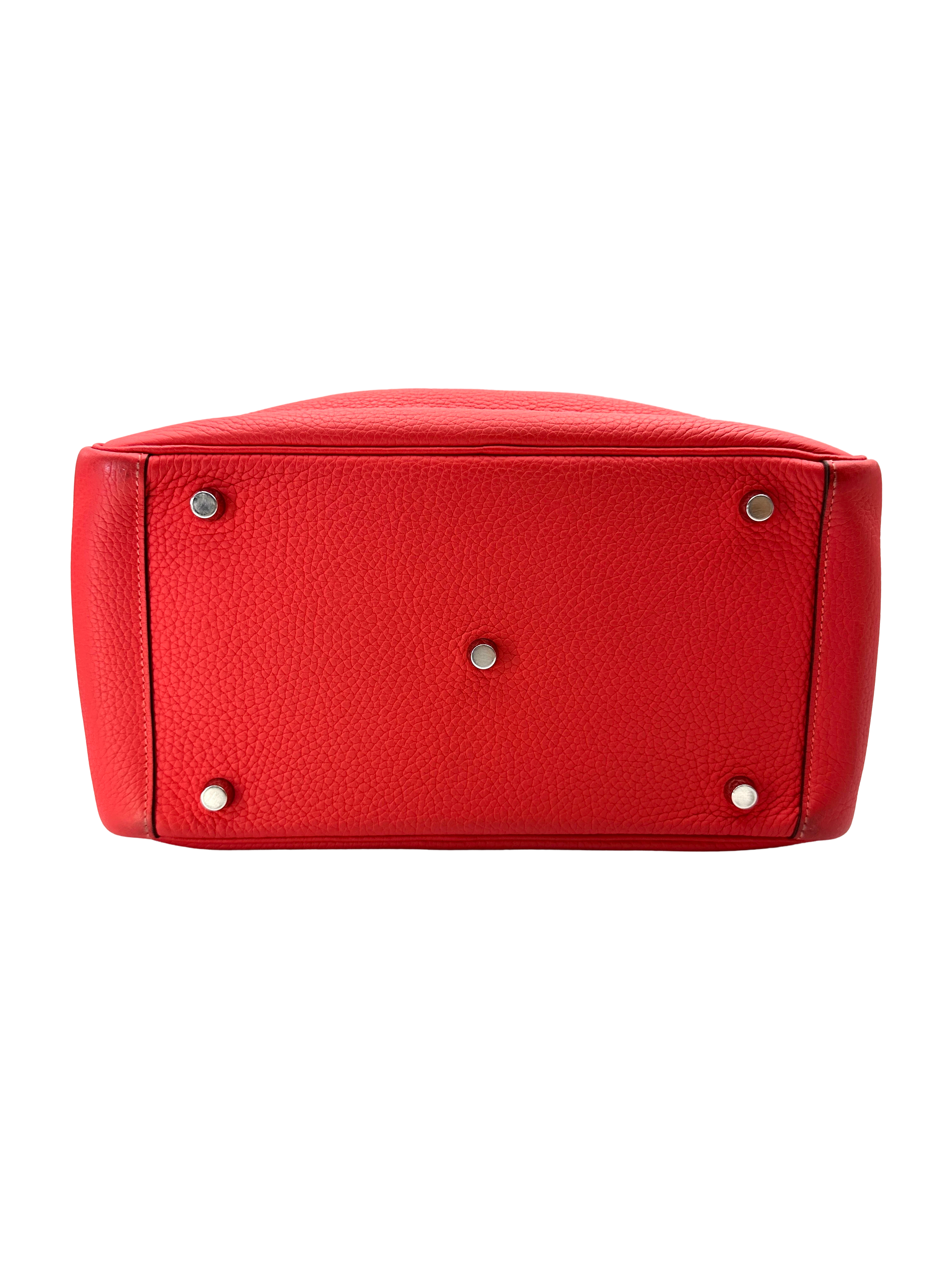 Hermes Lindy30 Red Leather Handle Bag HR131