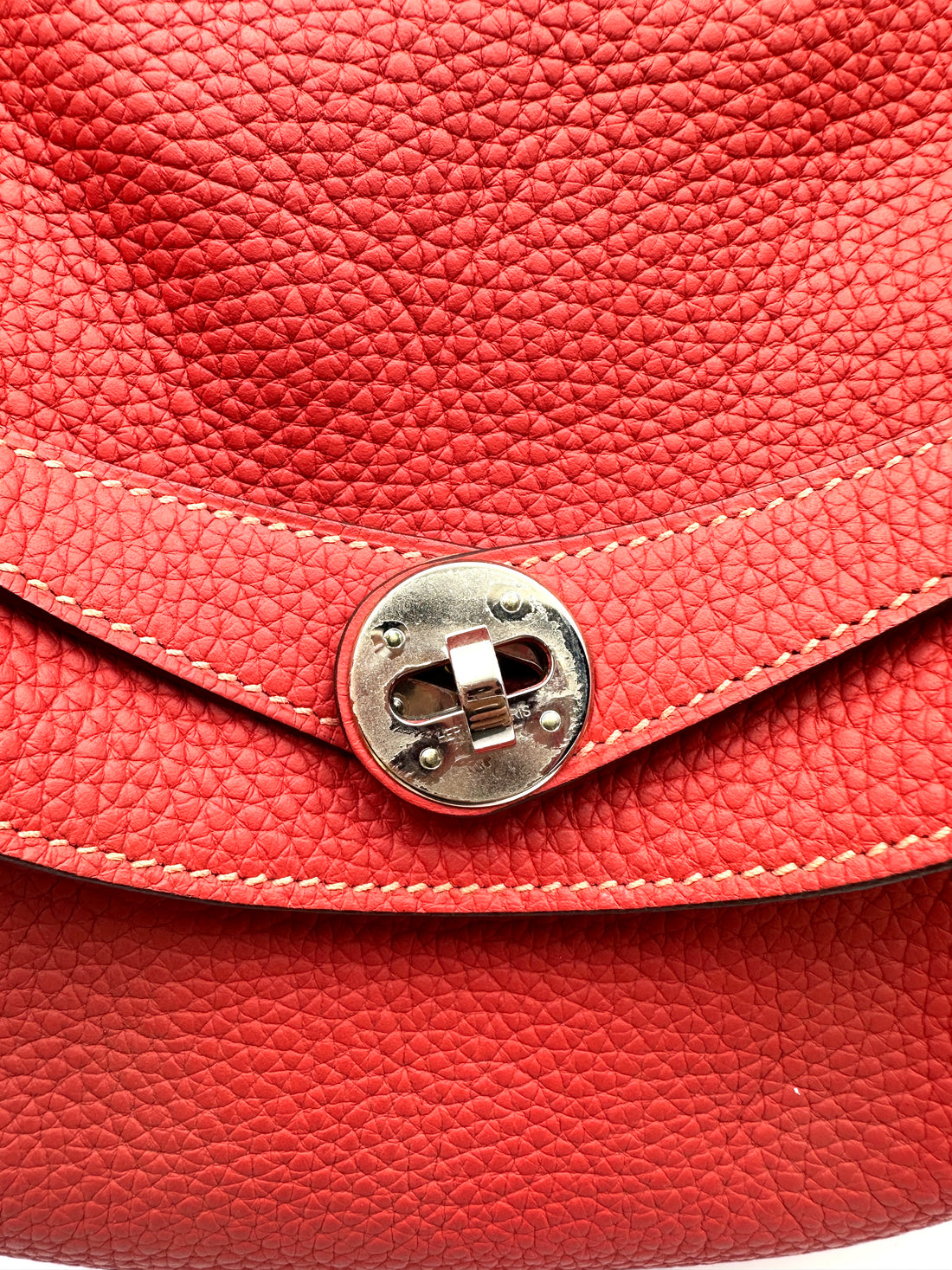 Hermes Lindy30 Red Leather Handle Bag HR131