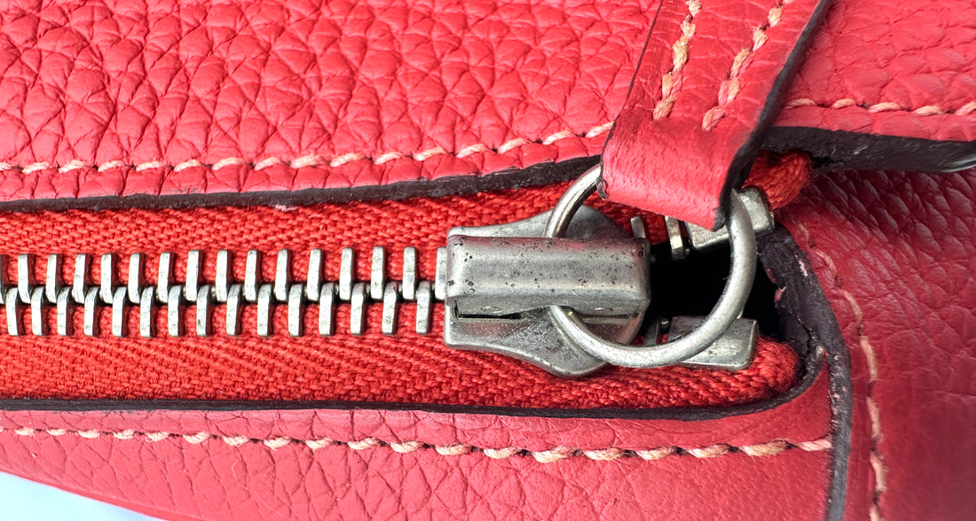 Hermes Lindy30 Red Leather Handle Bag HR131