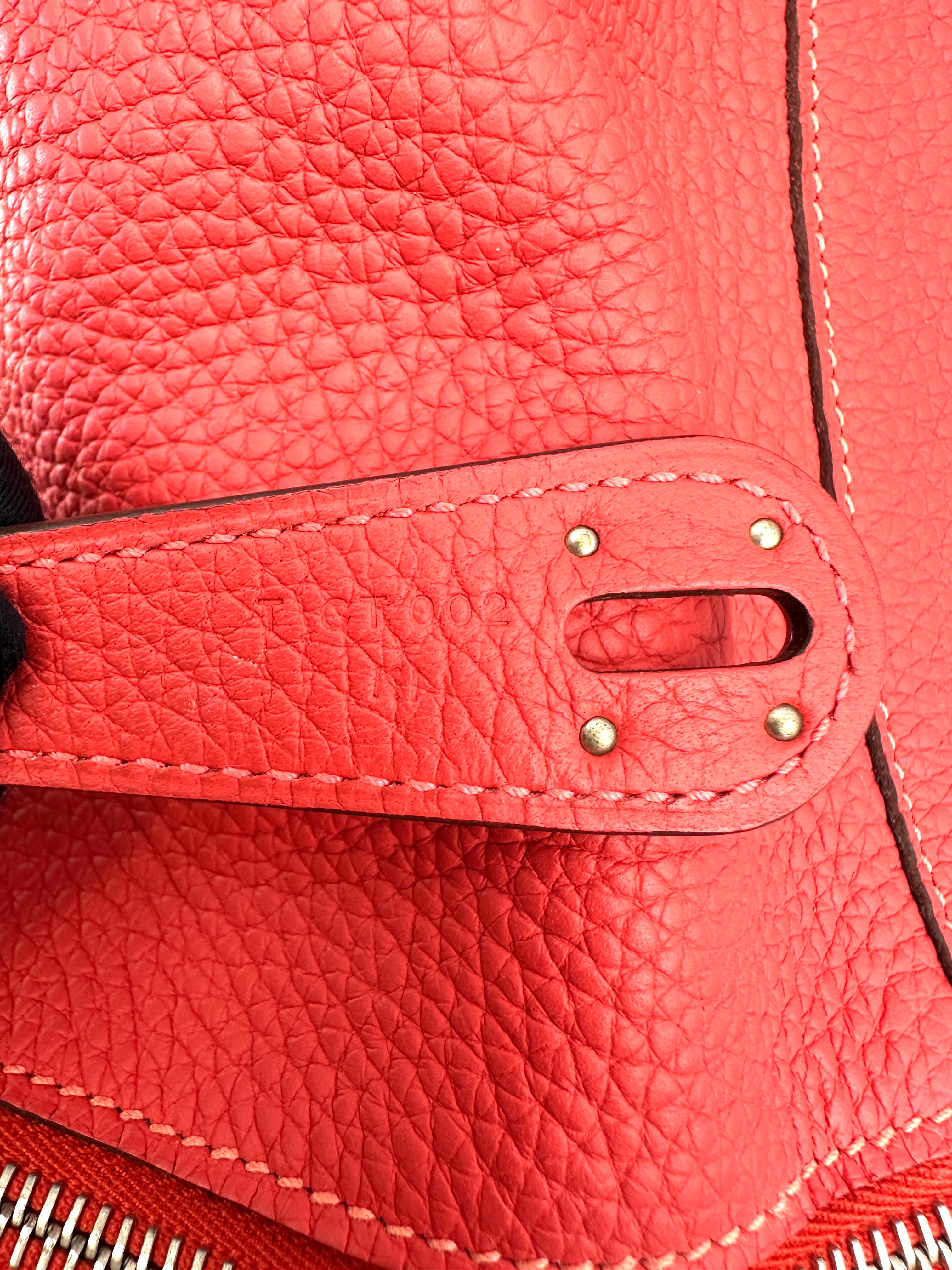 Hermes Lindy30 Red Leather Handle Bag HR131