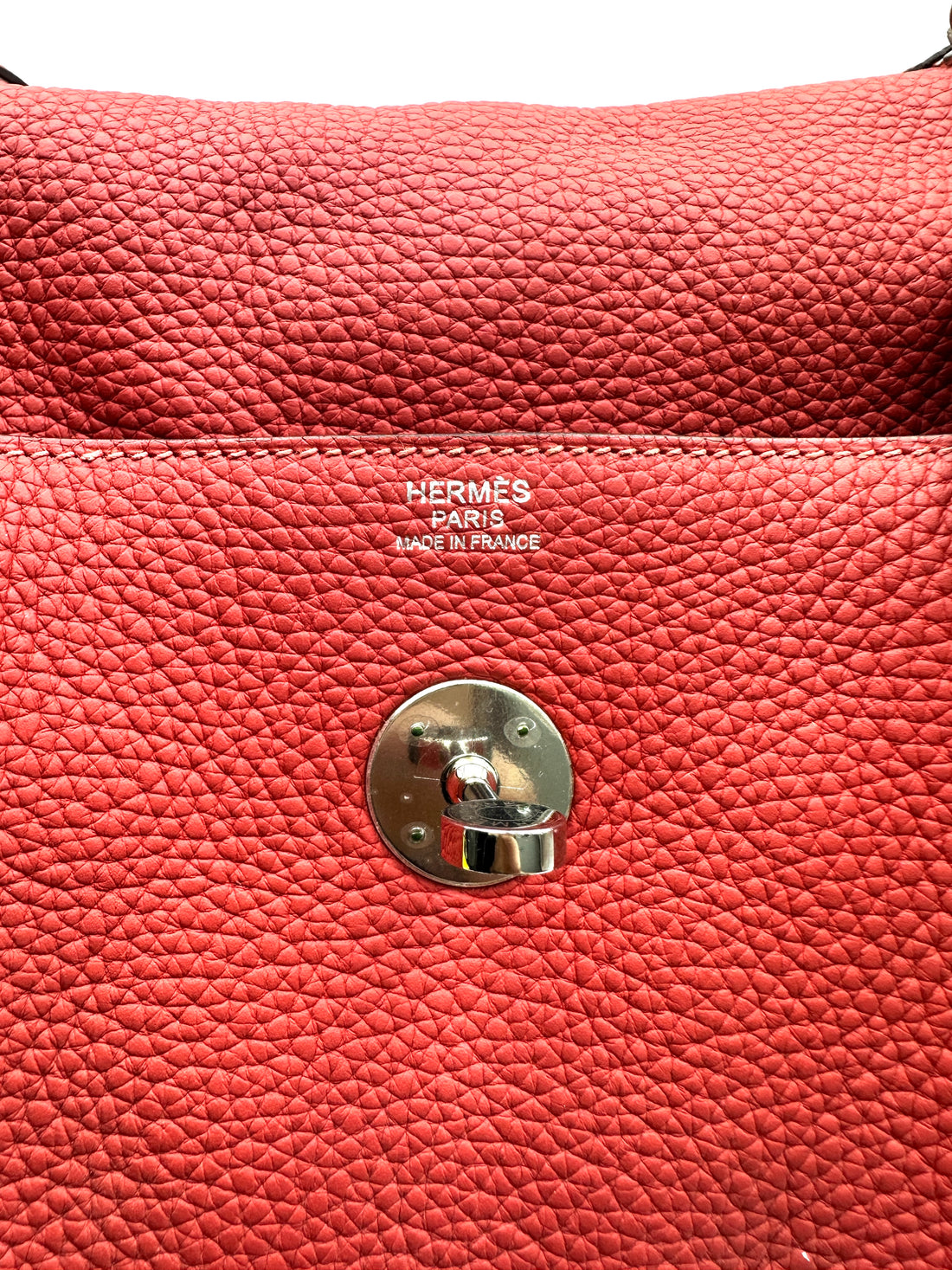 Hermes Lindy30 Red Leather Handle Bag HR131