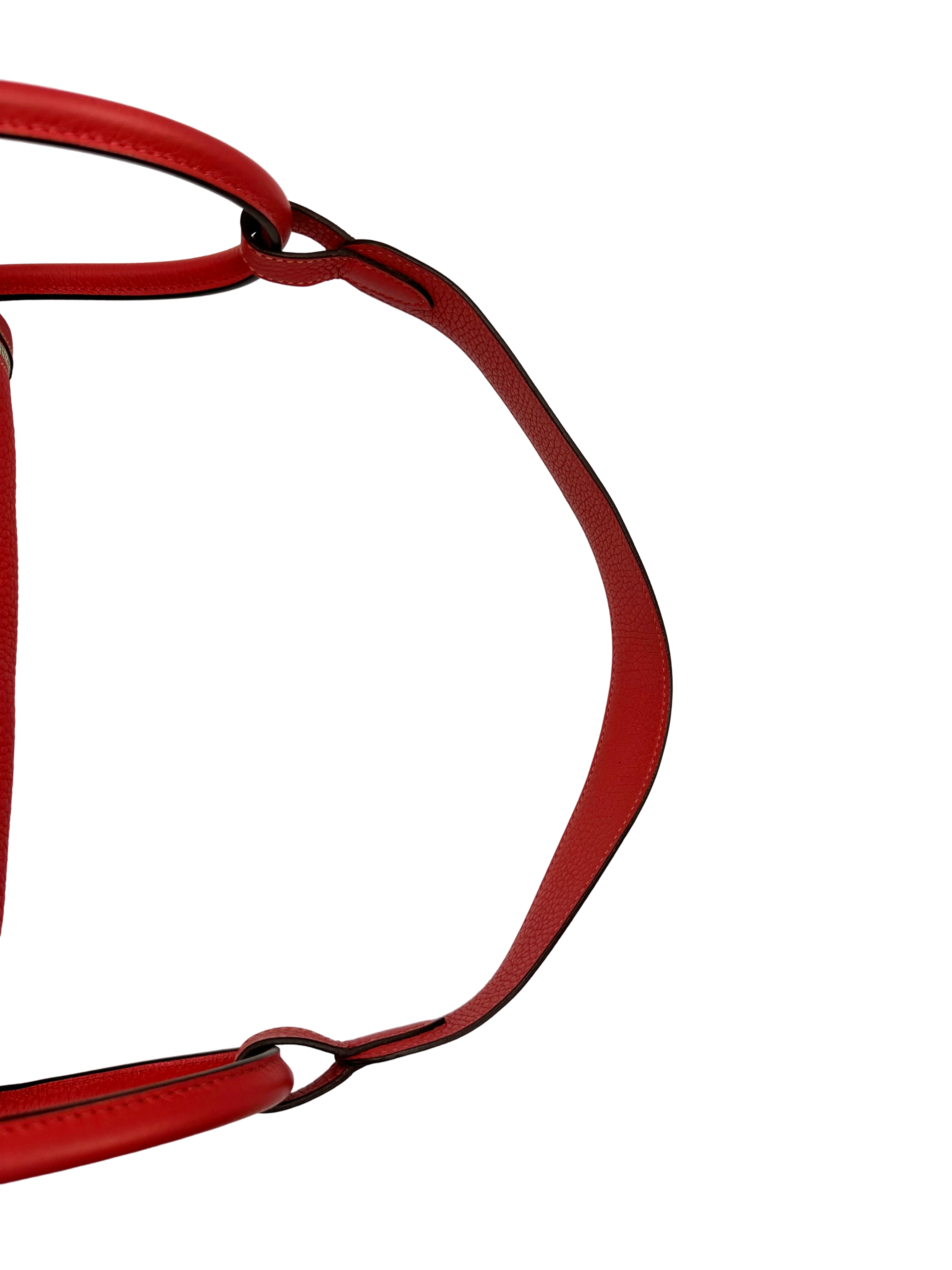 Hermes Lindy30 Red Leather Handle Bag HR131