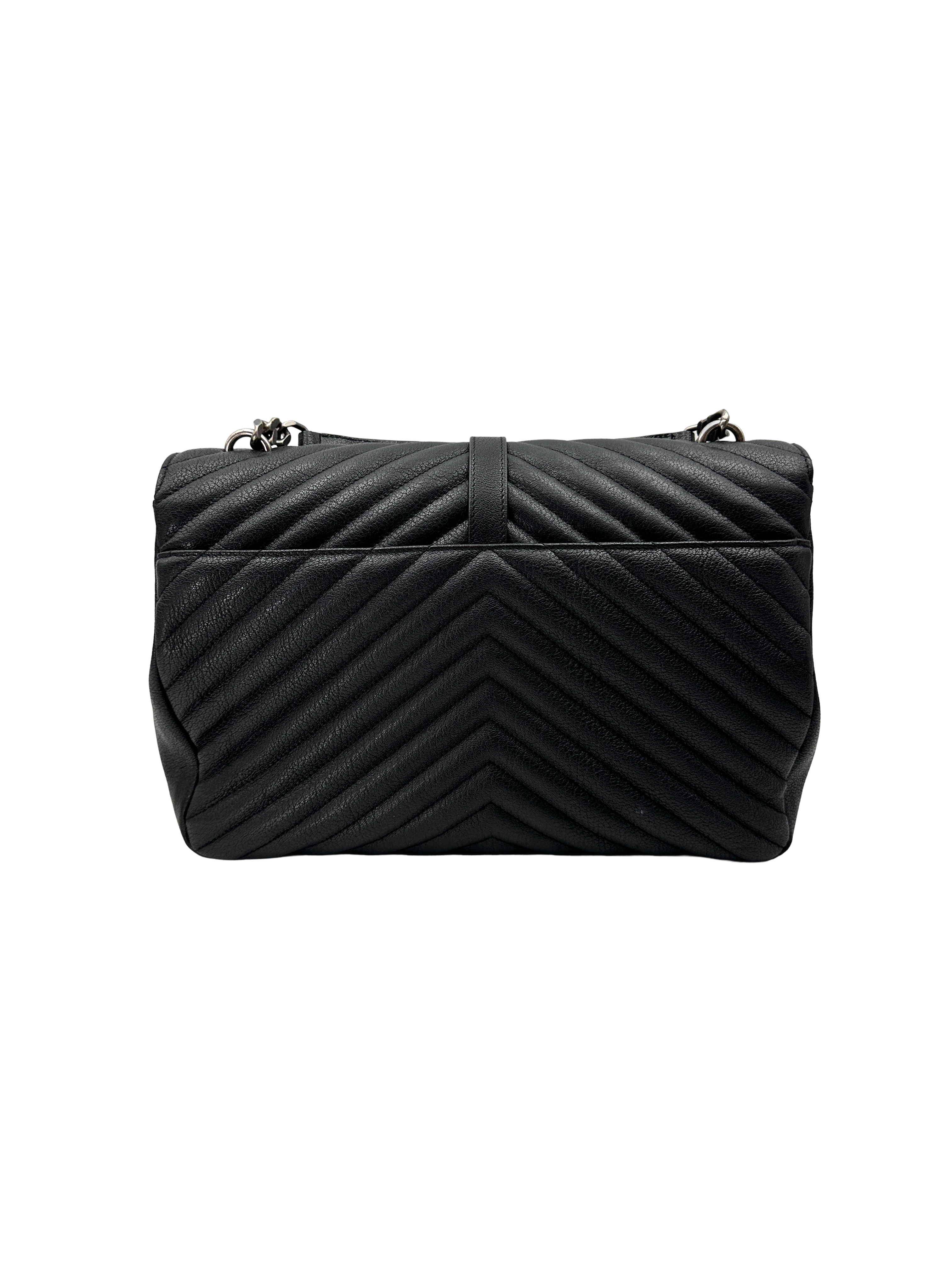 Saint Laurent College Black Quilted Leather Shoulder Bag SL268
