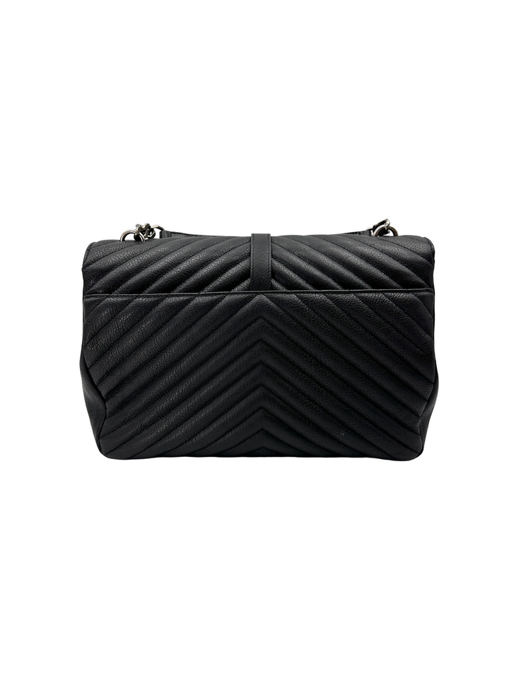 Saint Laurent College Black Quilted Leather Shoulder Bag SL268