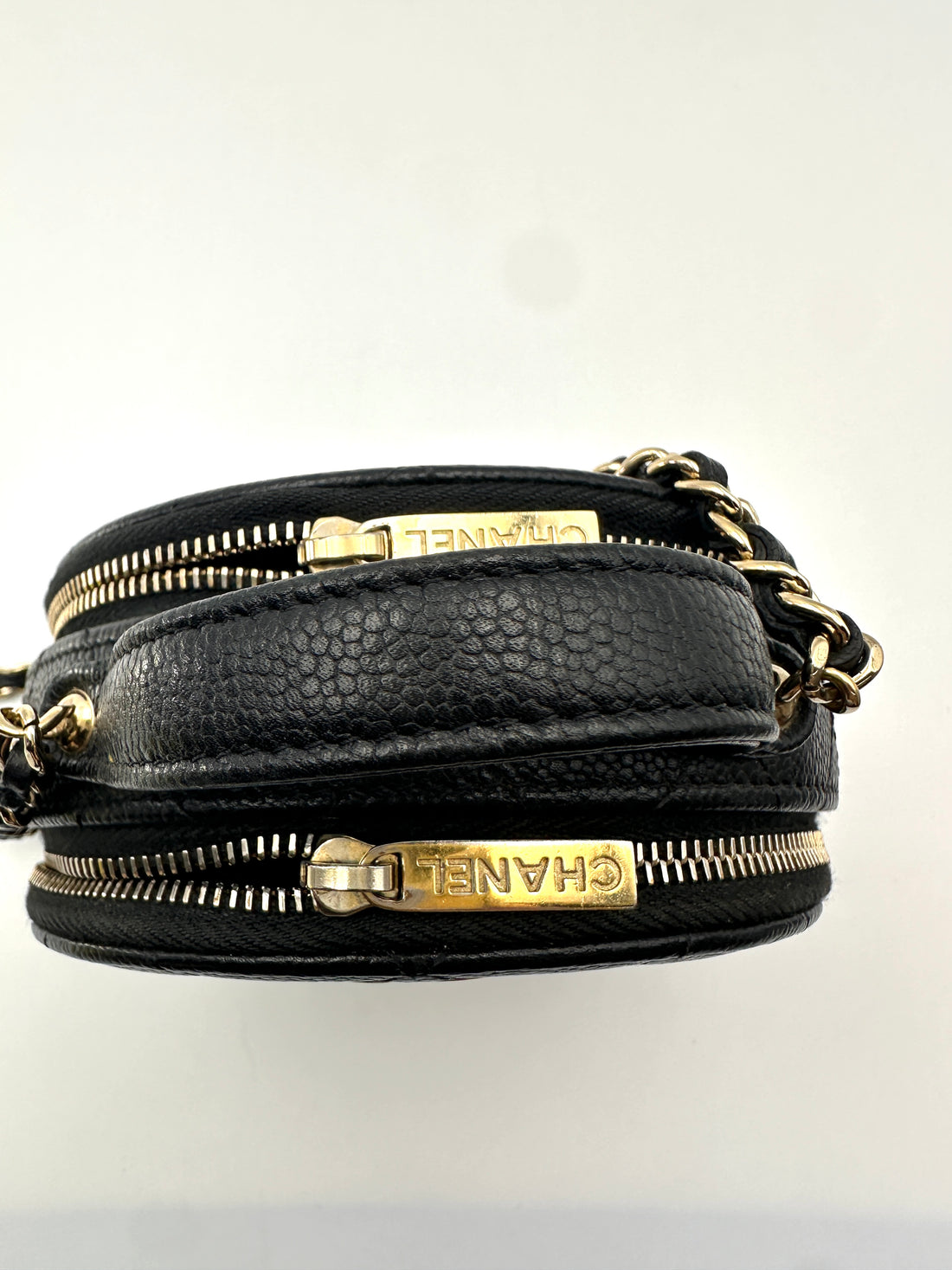 Chanel Black Quilted Leather Top Handle Round Clutch(31***77) CC2260