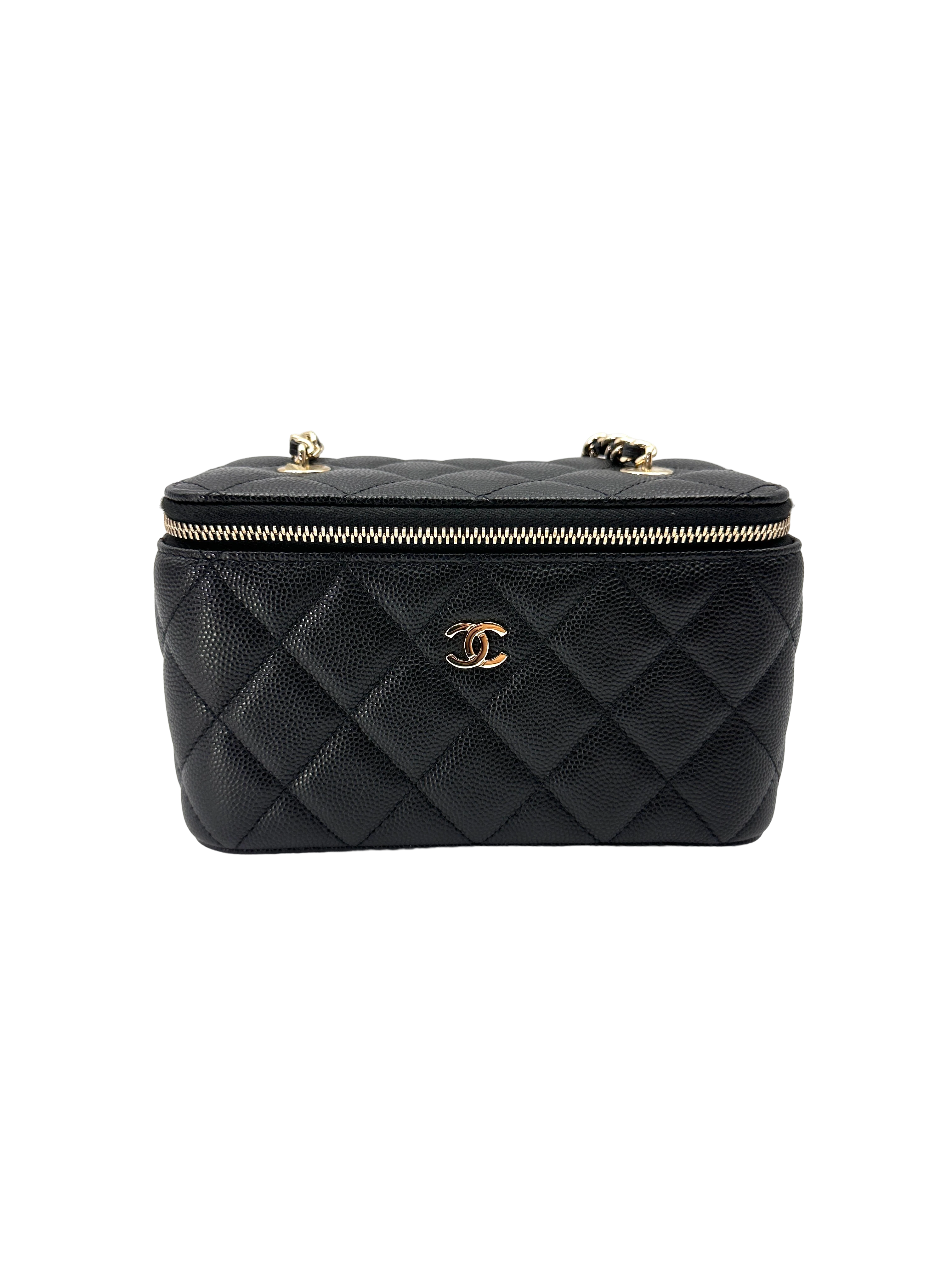 Chanel Black Quilted Leather Vanity Case(32***14) CC2256