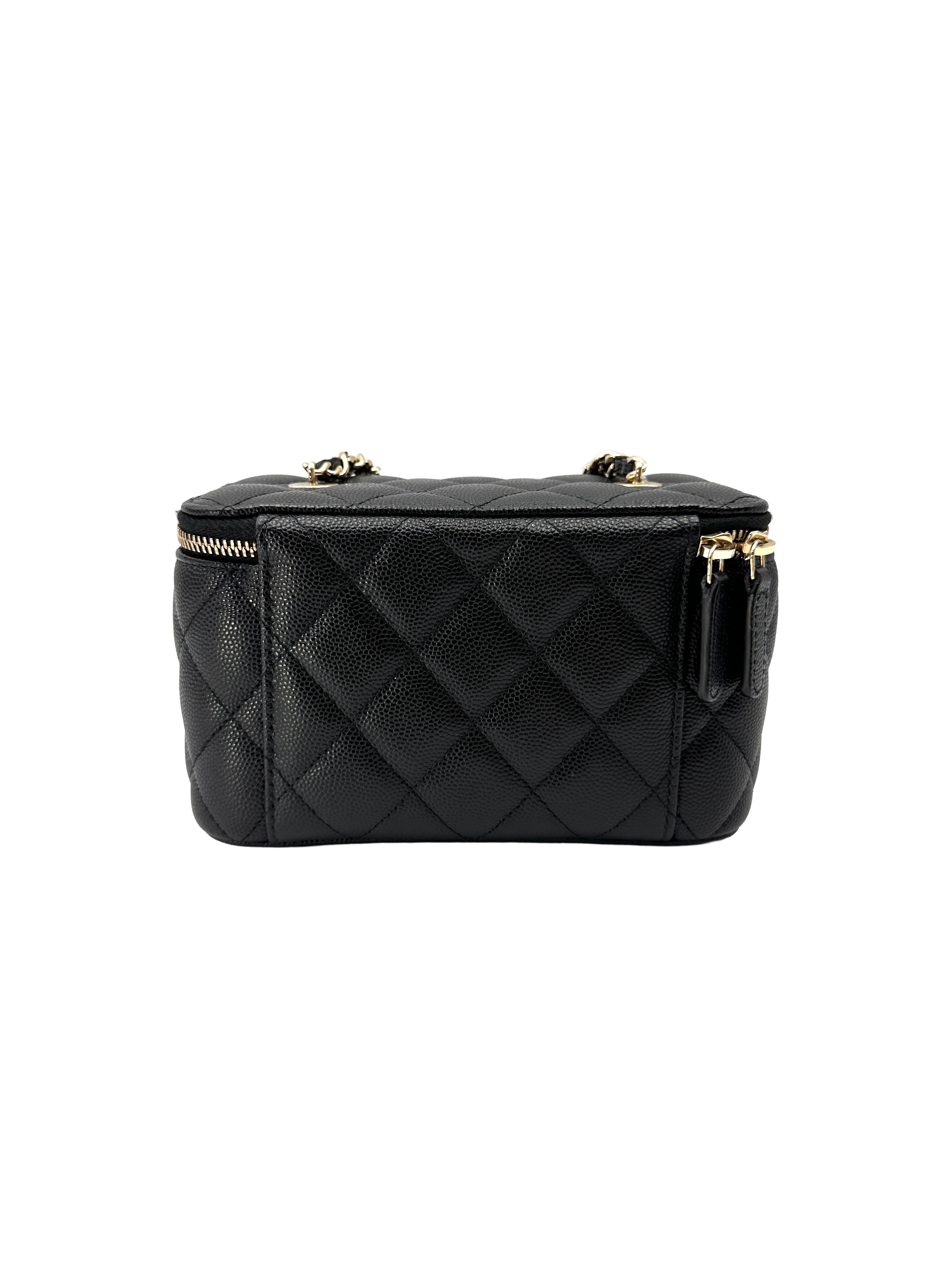 Chanel Black Quilted Leather Vanity Case(32***14) CC2256