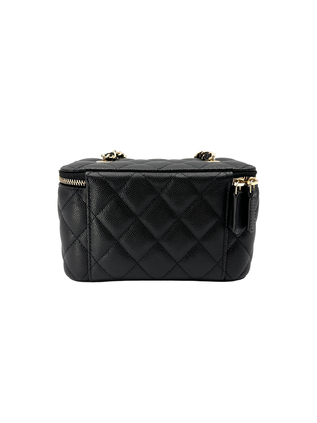 Chanel Black Quilted Leather Vanity Case(32***14) CC2256
