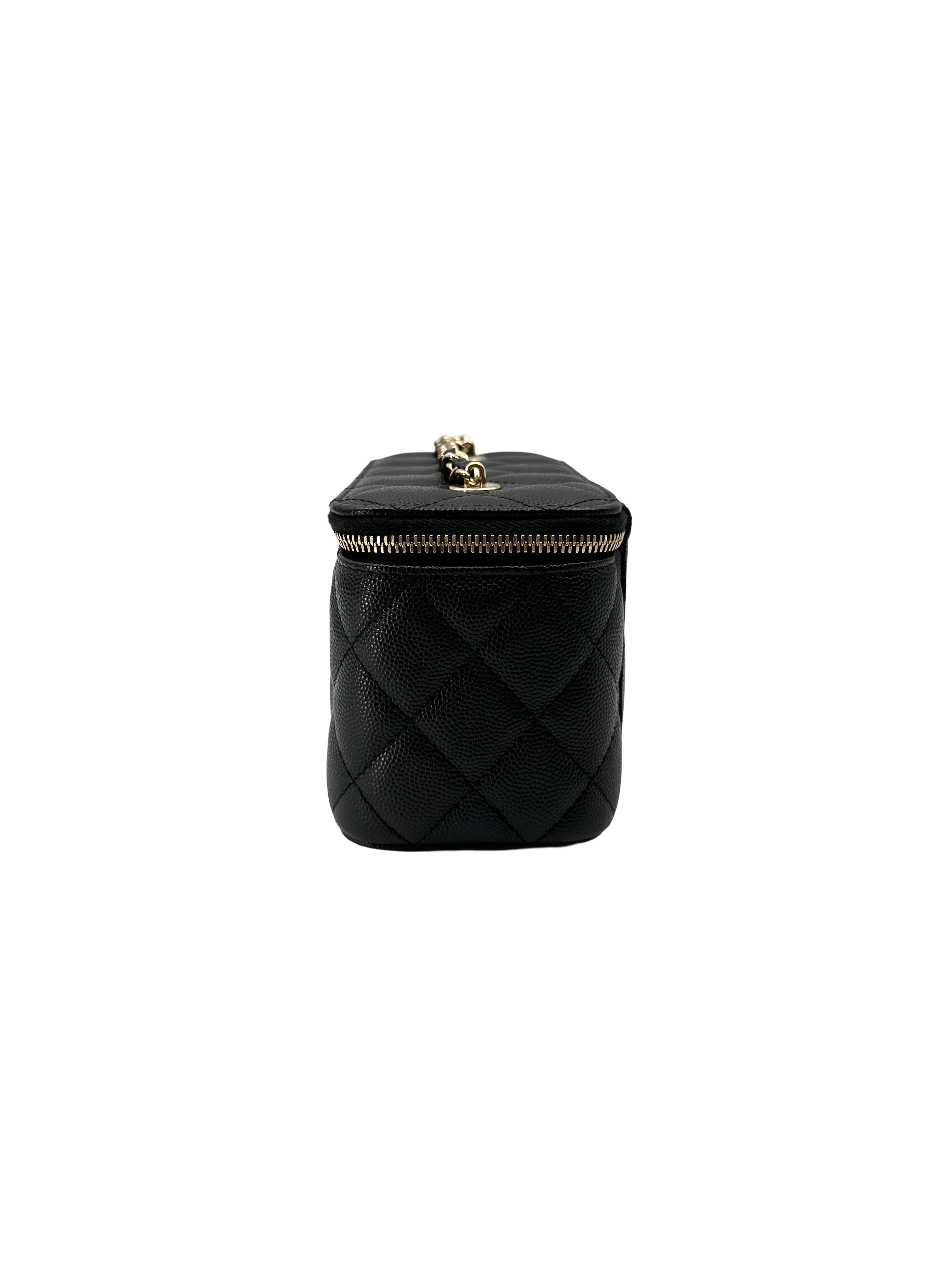 Chanel Black Quilted Leather Vanity Case(32***14) CC2256