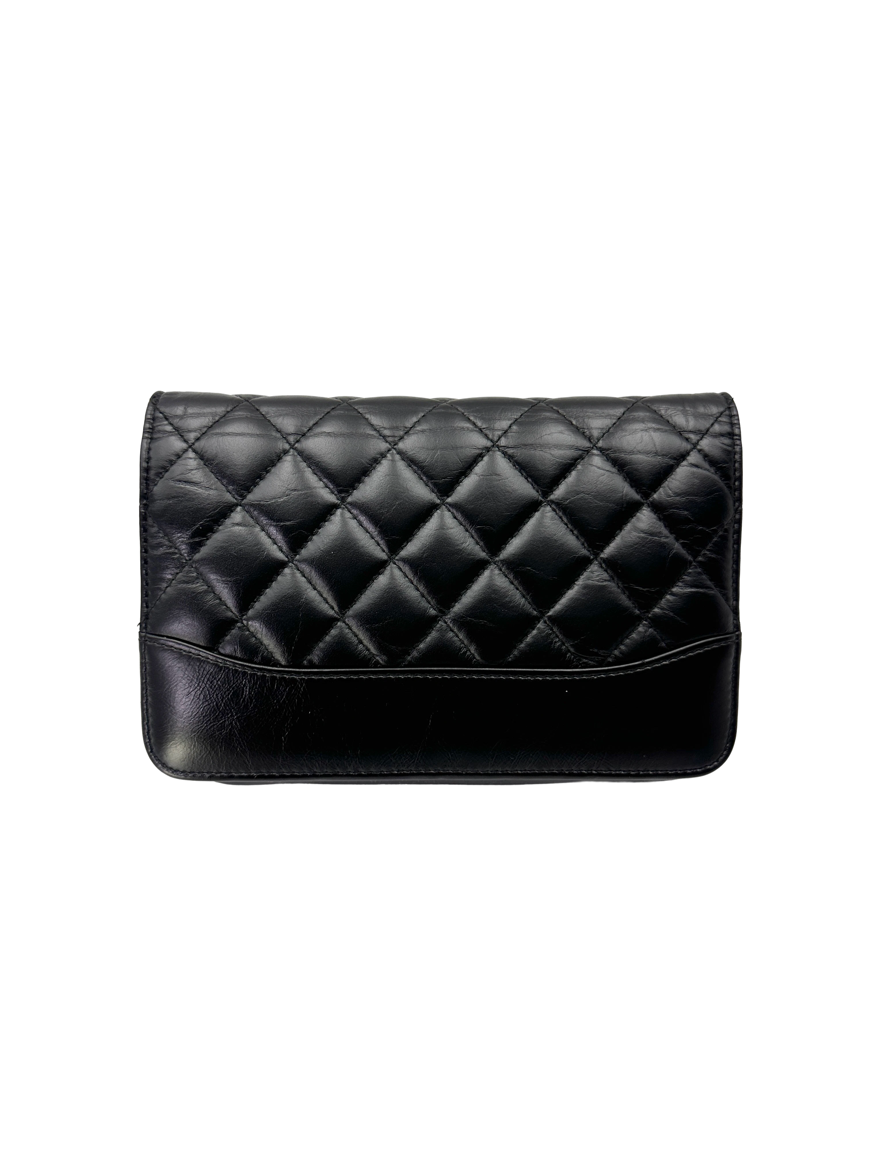 Chanel 19C Black Quilted Leather Wallet On Chain(24***99) CC2255