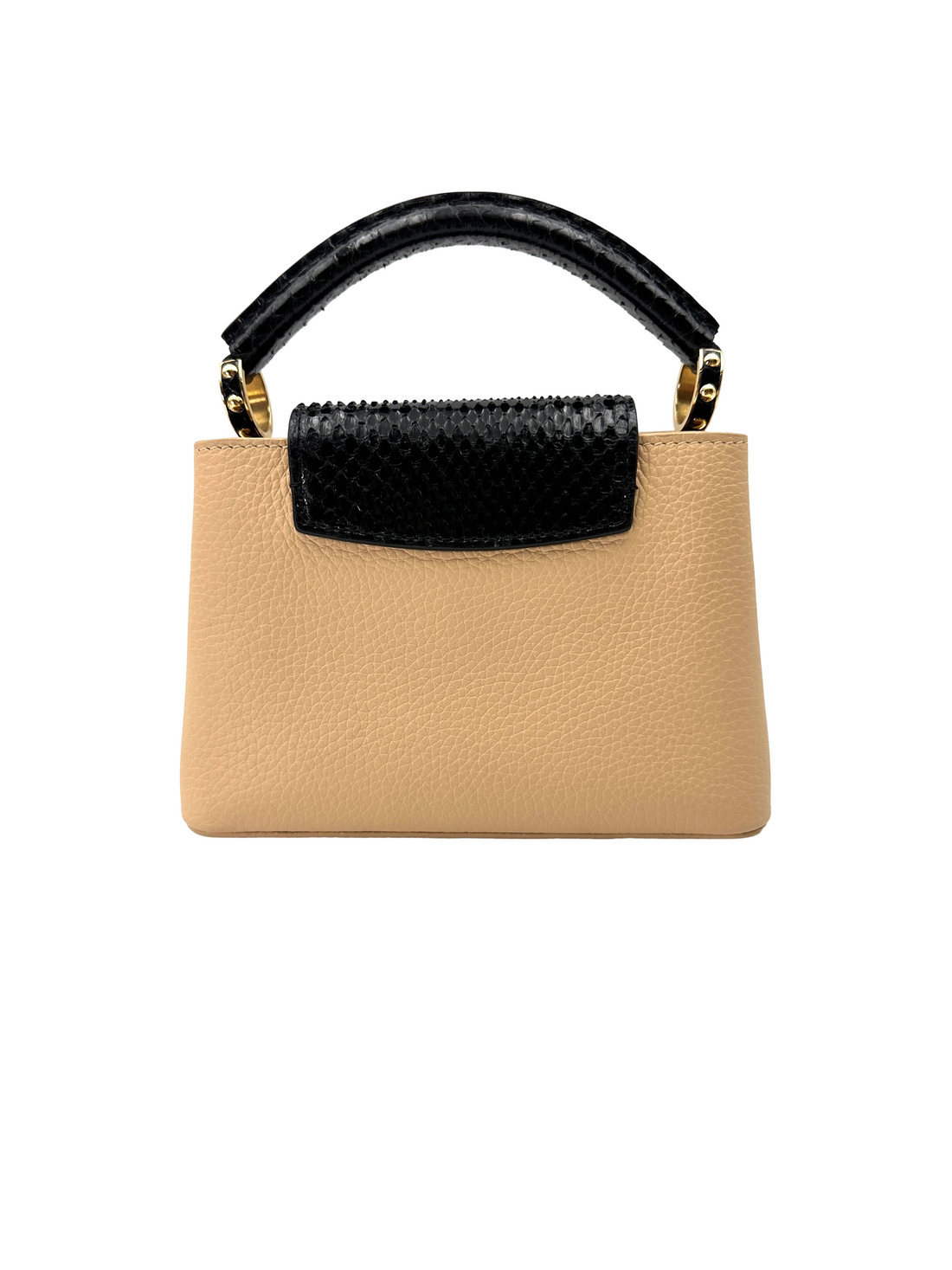 Louis Vuitton Capucines Beige Taurillon Leather Python Mini Handle Bag LV3113