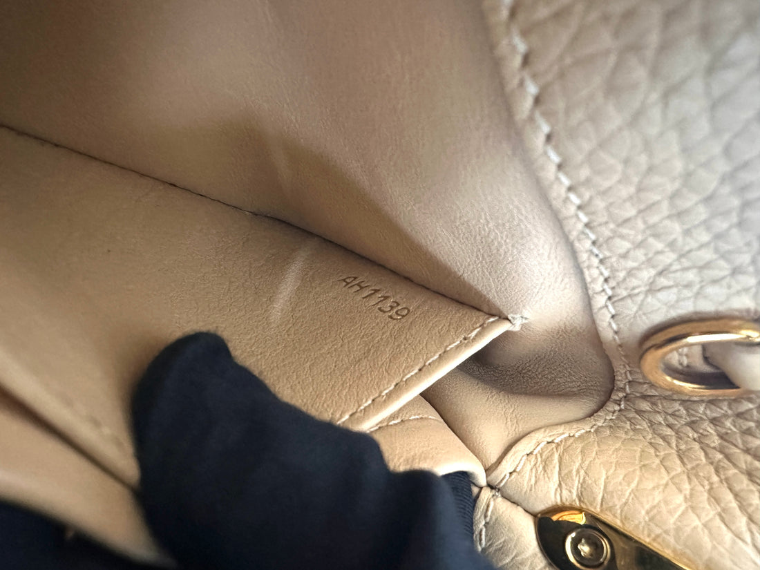 Louis Vuitton Capucines Beige Taurillon Leather Python Mini Handle Bag LV3113