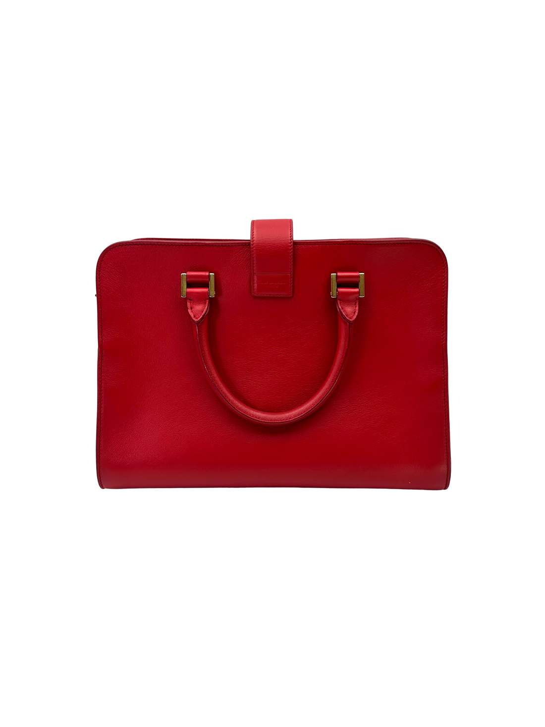 Saint Laurent Chyc Cabas Red Leather Handle Bag SL269