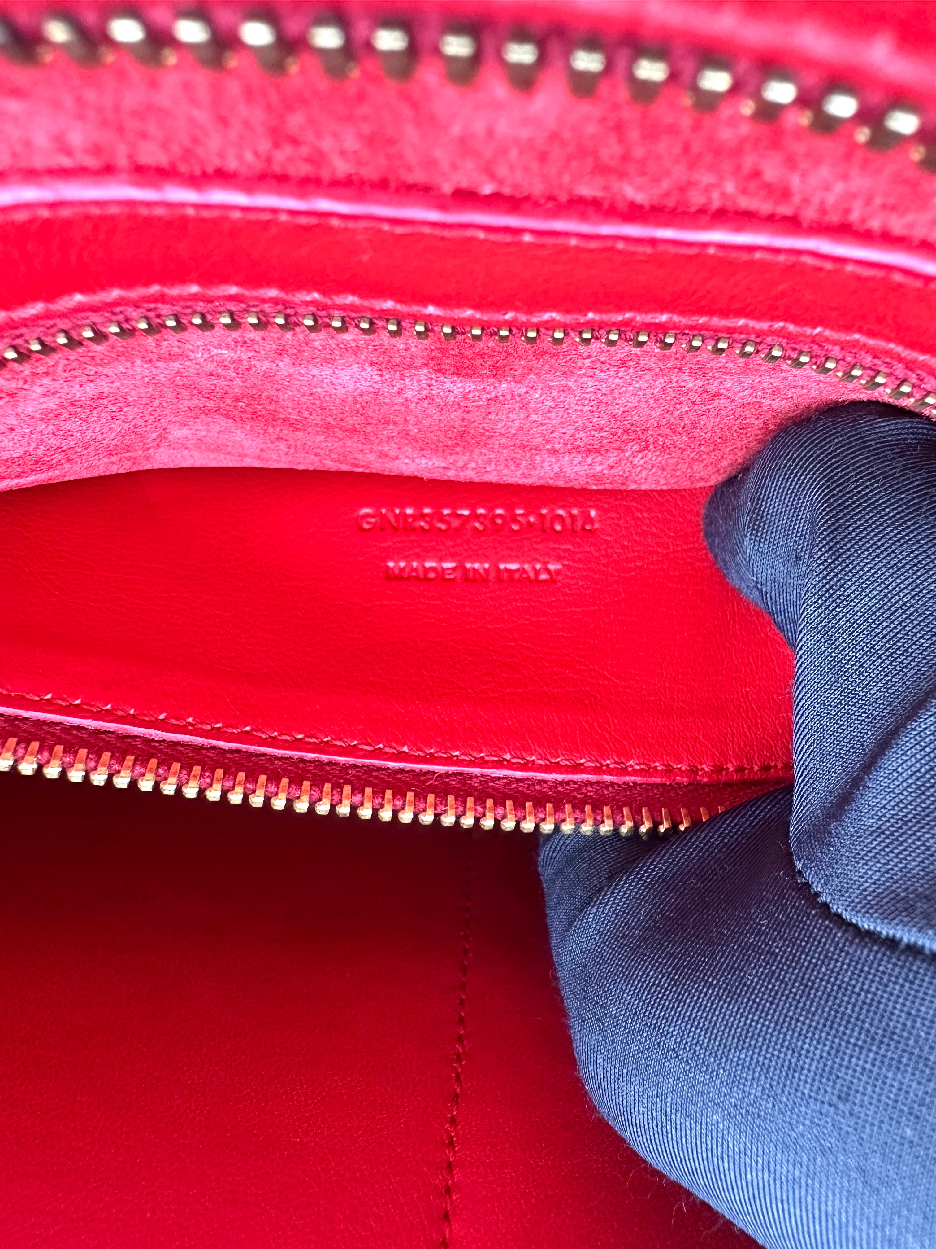 Saint Laurent Chyc Cabas Red Leather Handle Bag SL269