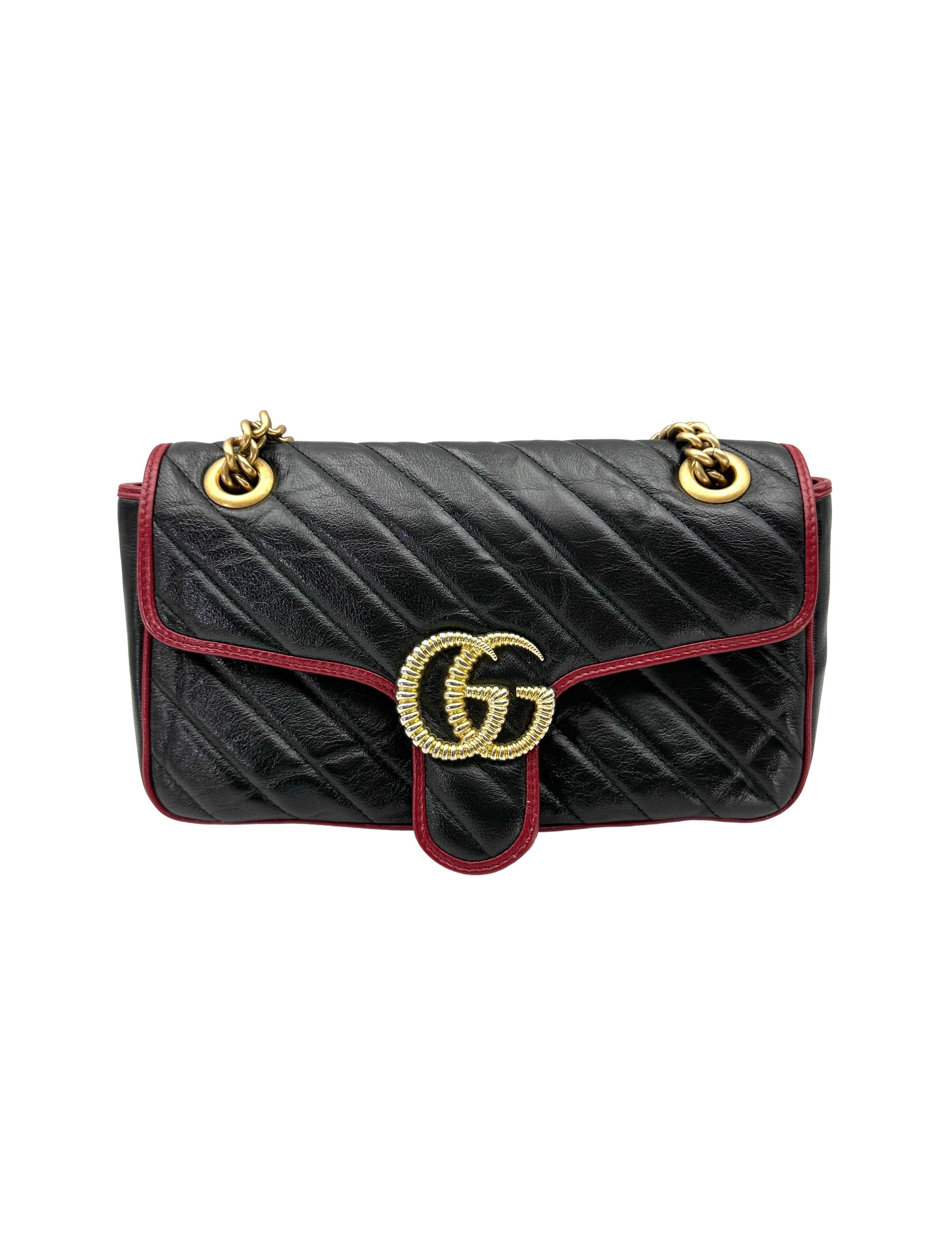 Gucci GG Marmont Black Matelasse Leather Shoulder Bag GG1364