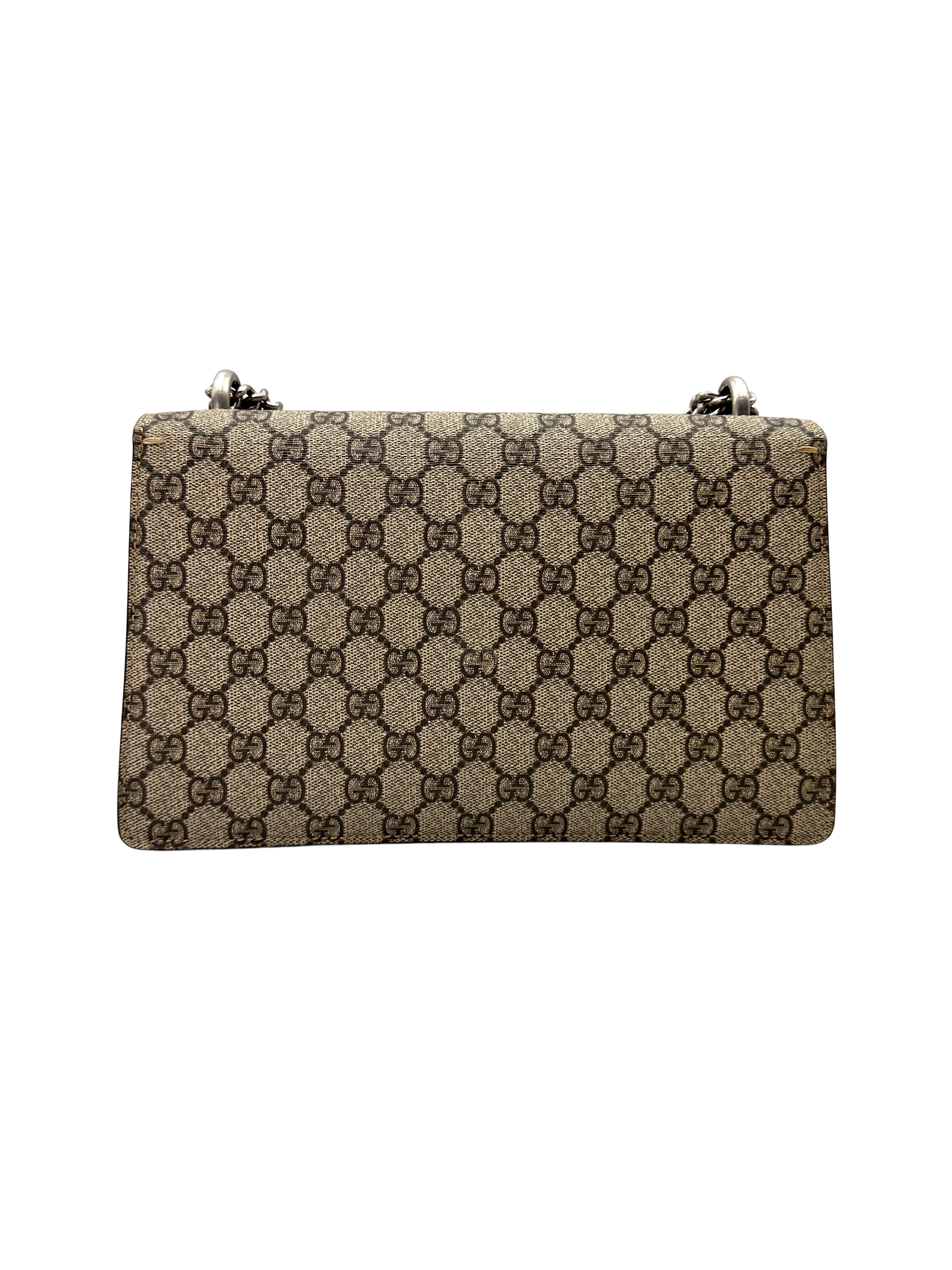 Gucci Dionysus GG Supreme Canvas Medium Size Shoulder Bag With Black Tirm GG1366