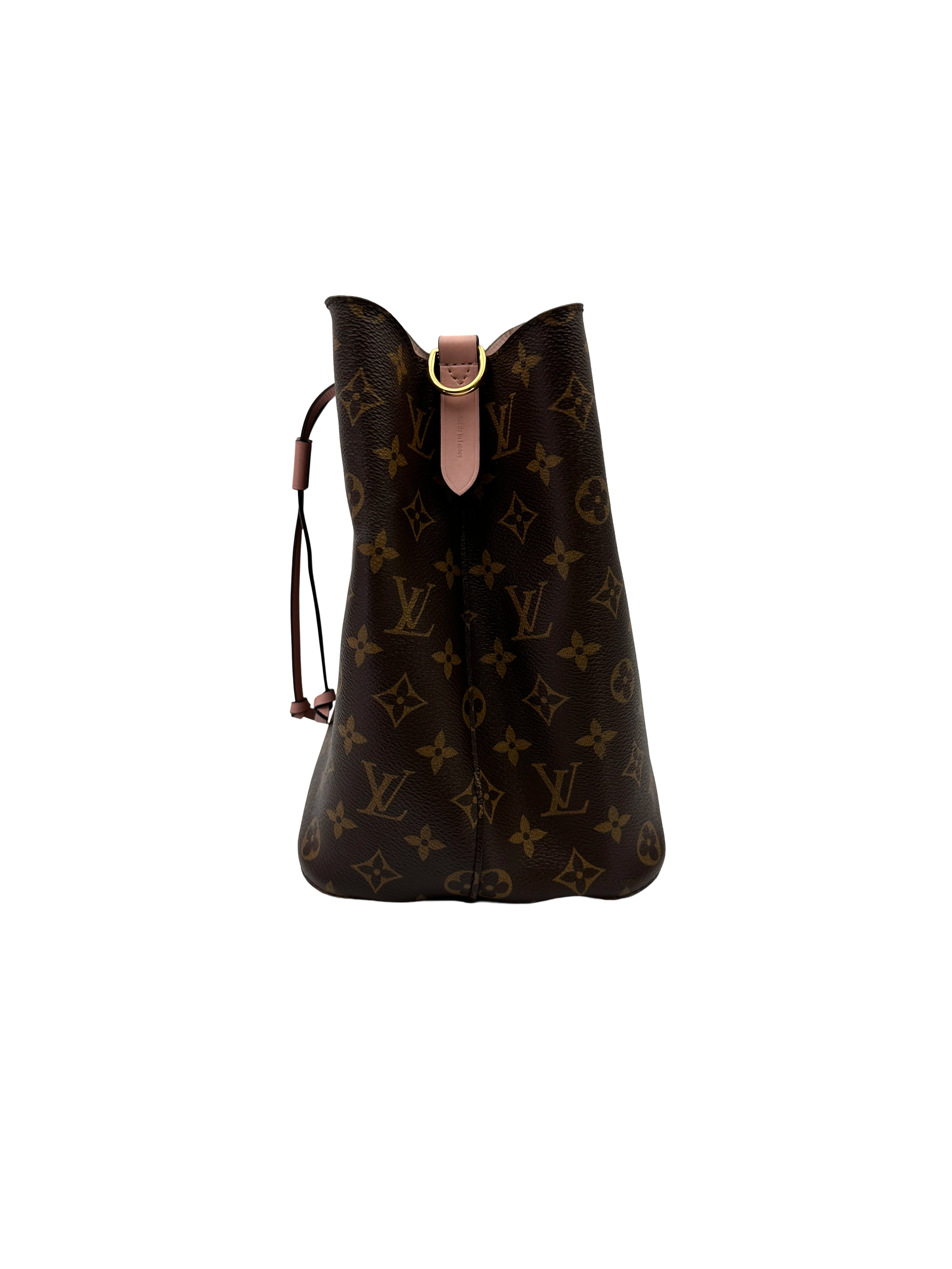 Louis Vuitton Neonoe Monogram Canvas Bucket Bag With Pink Drawstring LV3127