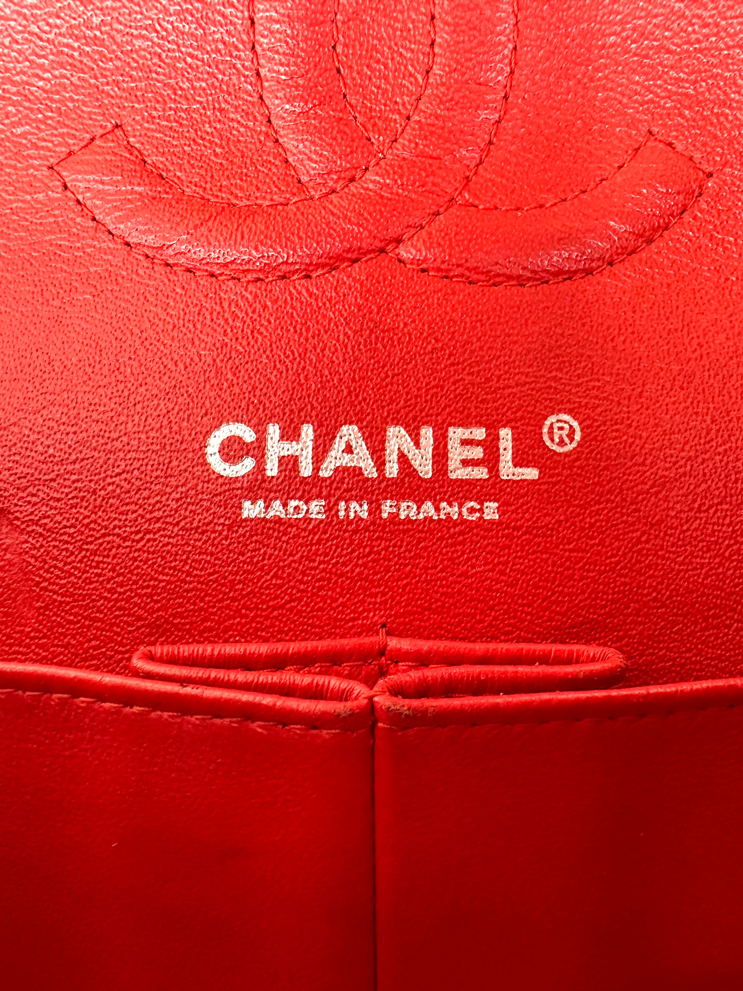 Chanel Classic Flap Red Quilted Patent Leather Shoulder Bag With Silver Buckle(19***05) CC2265