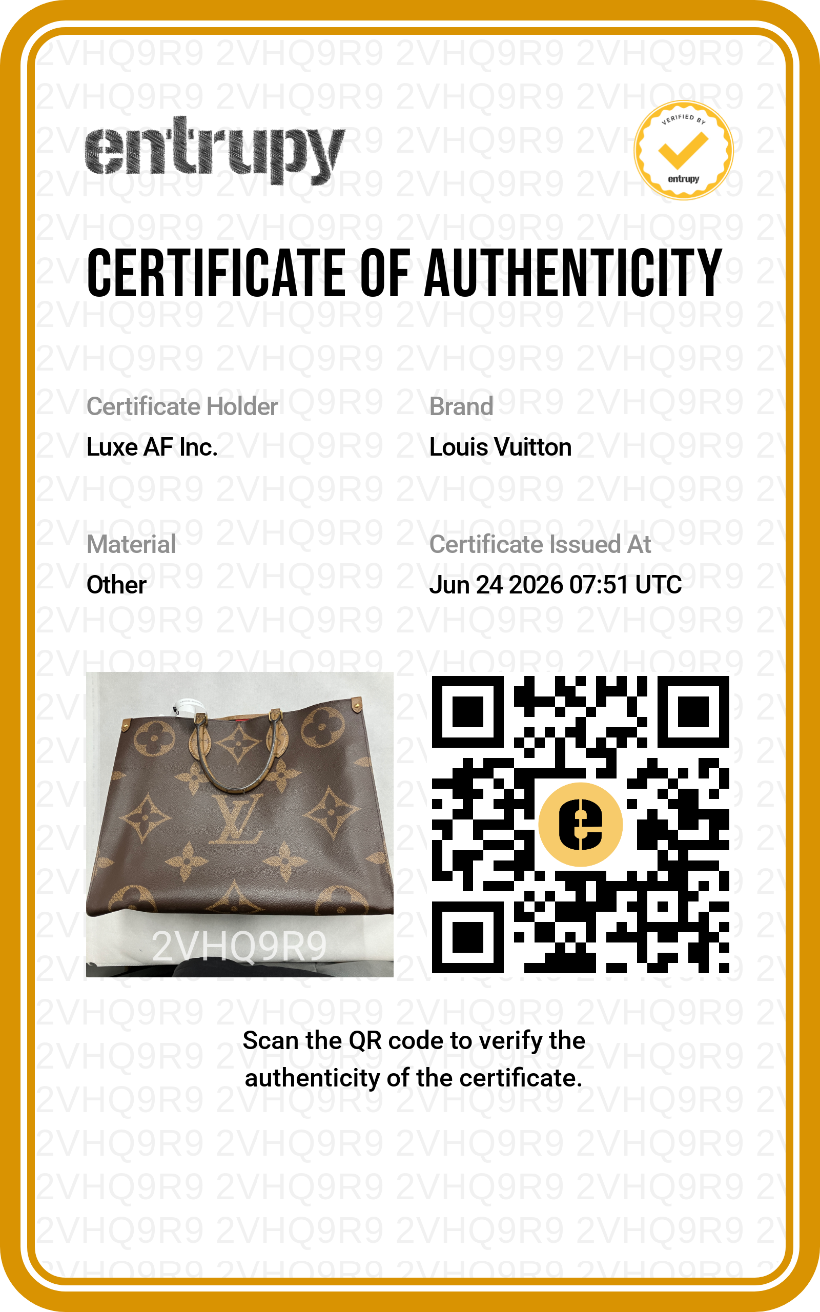 Louis Vuitton Onthego GM Monogram Canvas Handle Bag LV3126