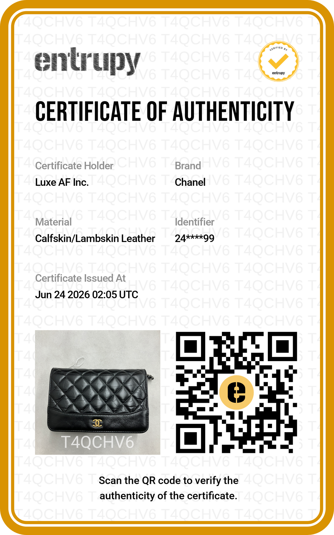 Chanel 19C Black Quilted Leather Wallet On Chain(24***99) CC2255