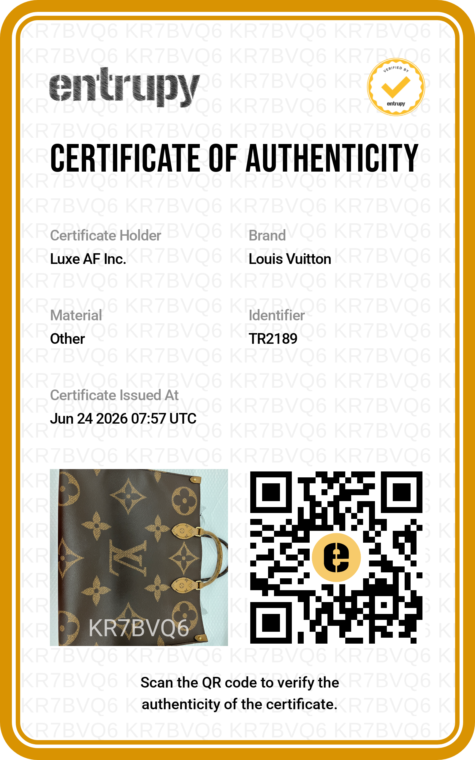 Louis Vuitton Onthego GM Monogram Canvas Handle Bag LV3123