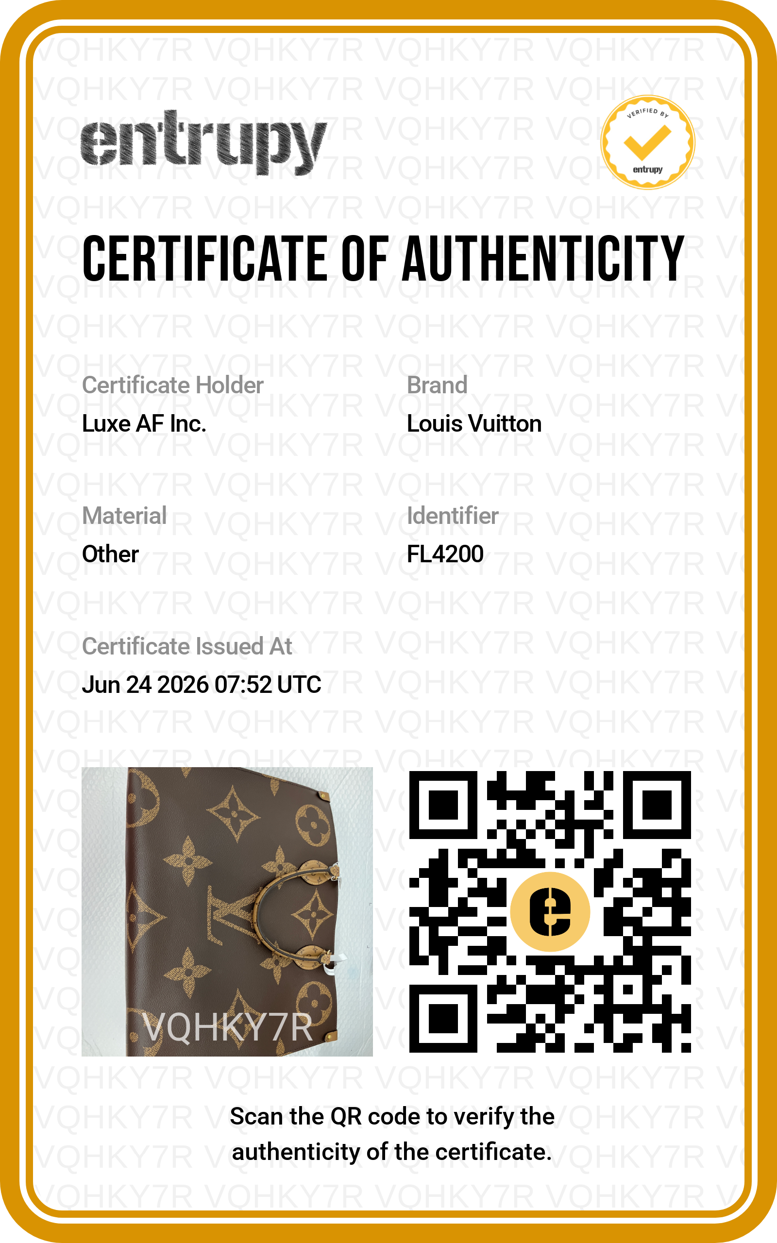 Louis Vuitton Onthego GM Monogram Canvas Handle Bag LV3122
