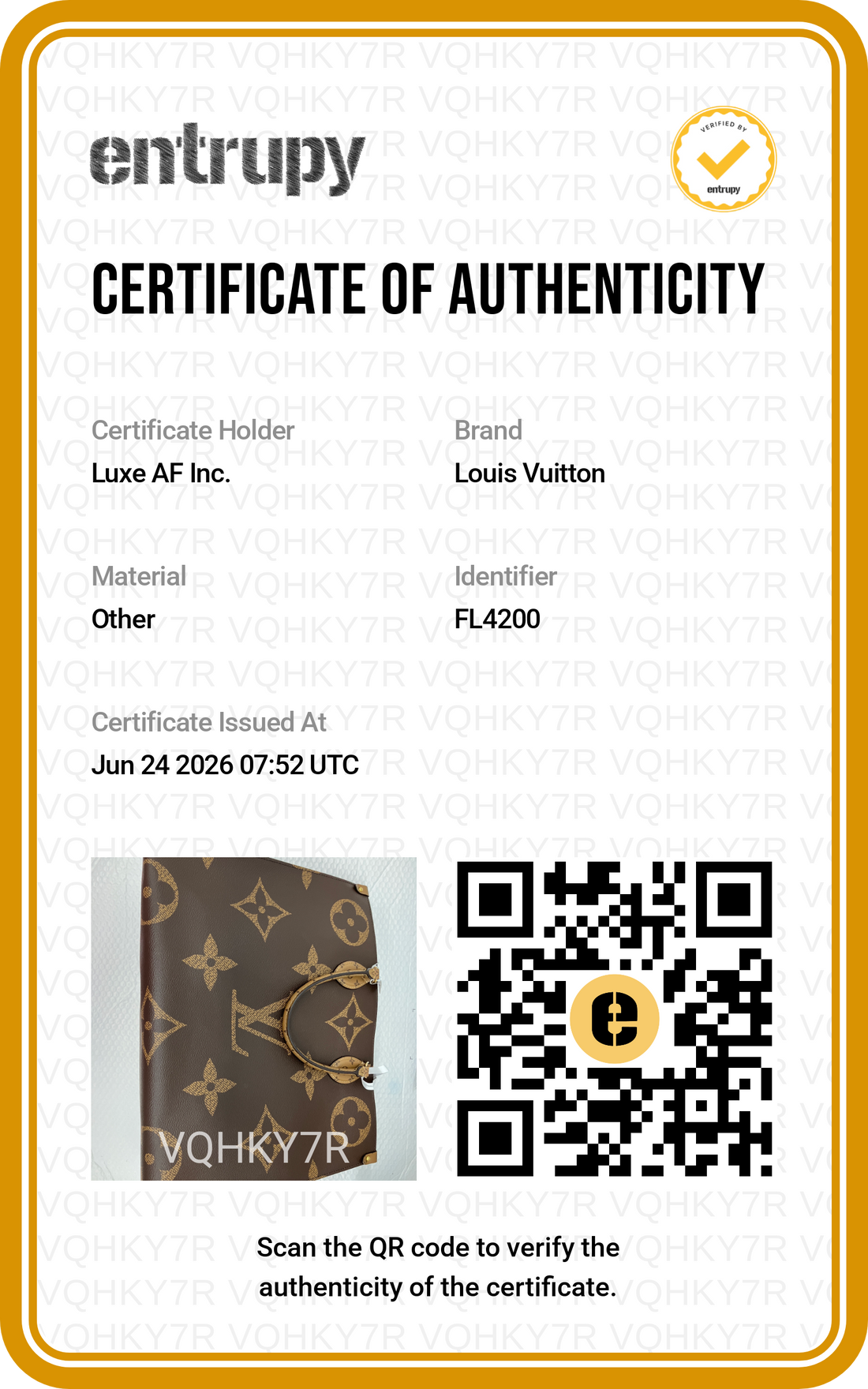 Louis Vuitton Onthego GM Monogram Canvas Handle Bag LV3122