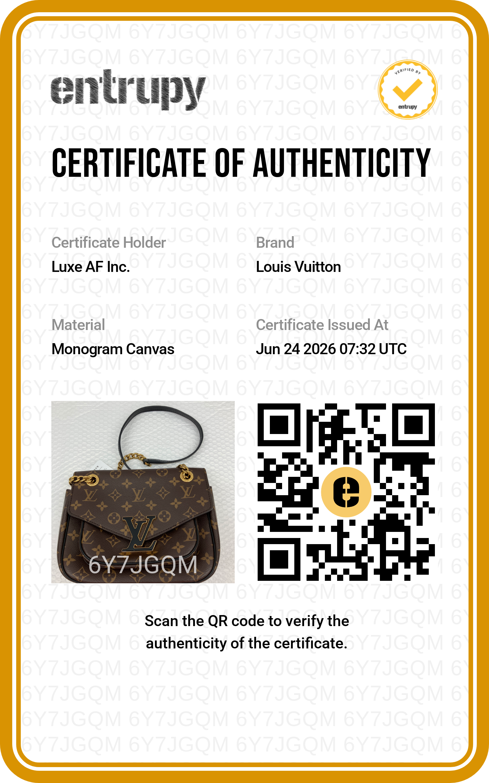 Louis Vuitton Passy Monogram Canvas Chain Shoulder Bag LV3115