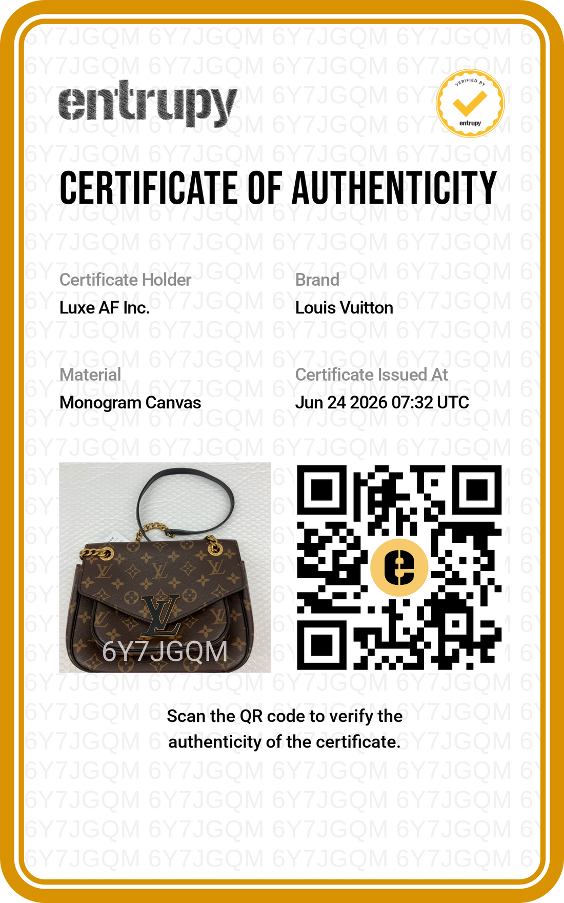 Louis Vuitton Passy Monogram Canvas Chain Shoulder Bag LV3115