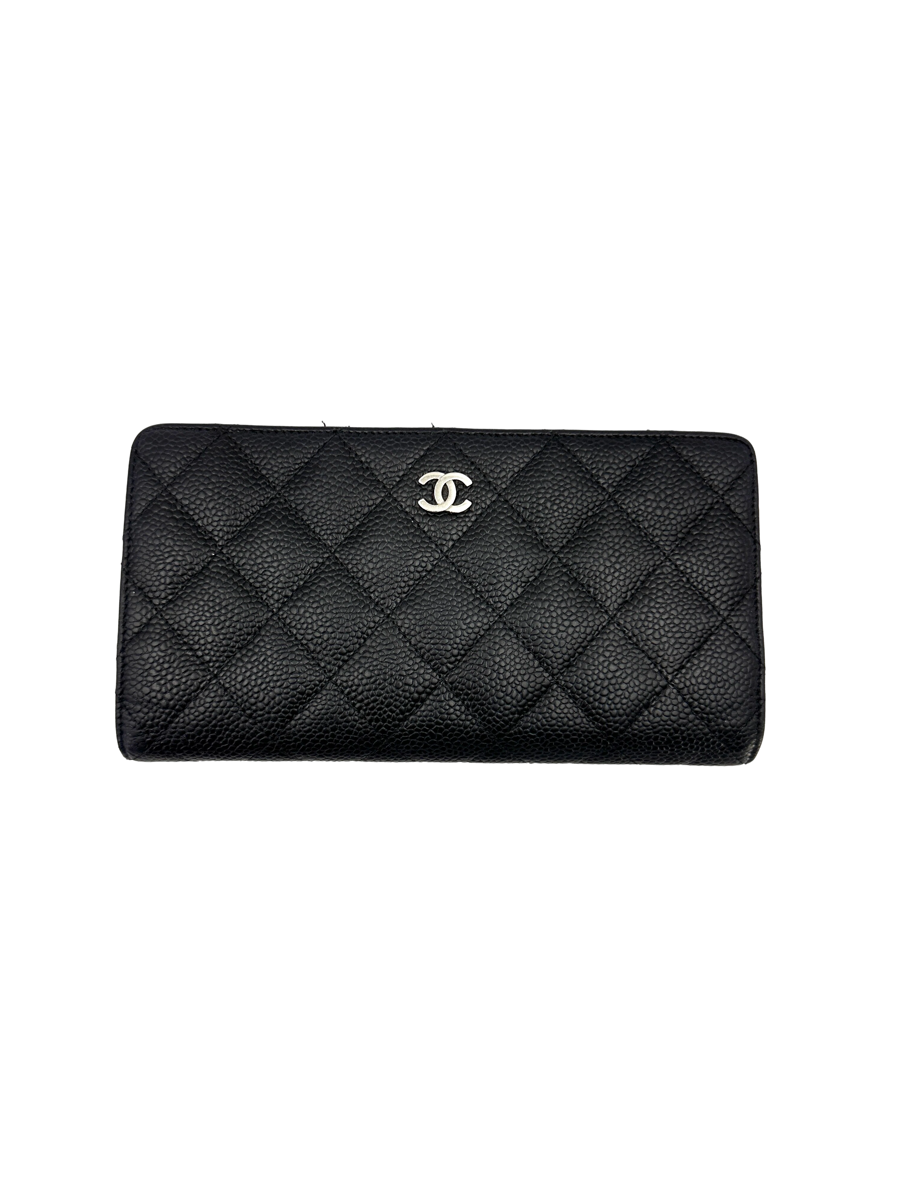 Chanel Black Quilted Leather Long Wallet(16***13) CC2272