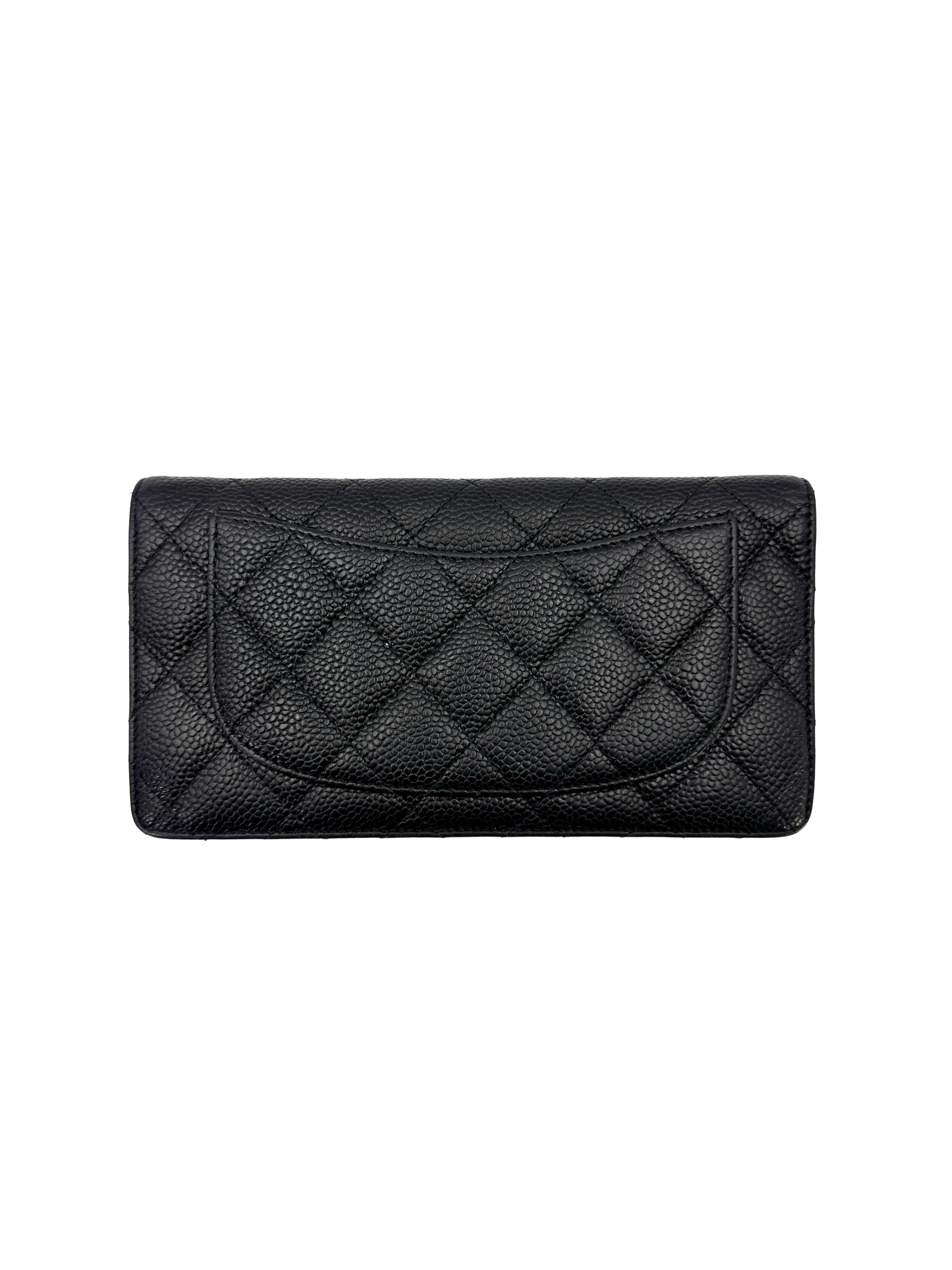 Chanel Black Quilted Leather Long Wallet(16***13) CC2272