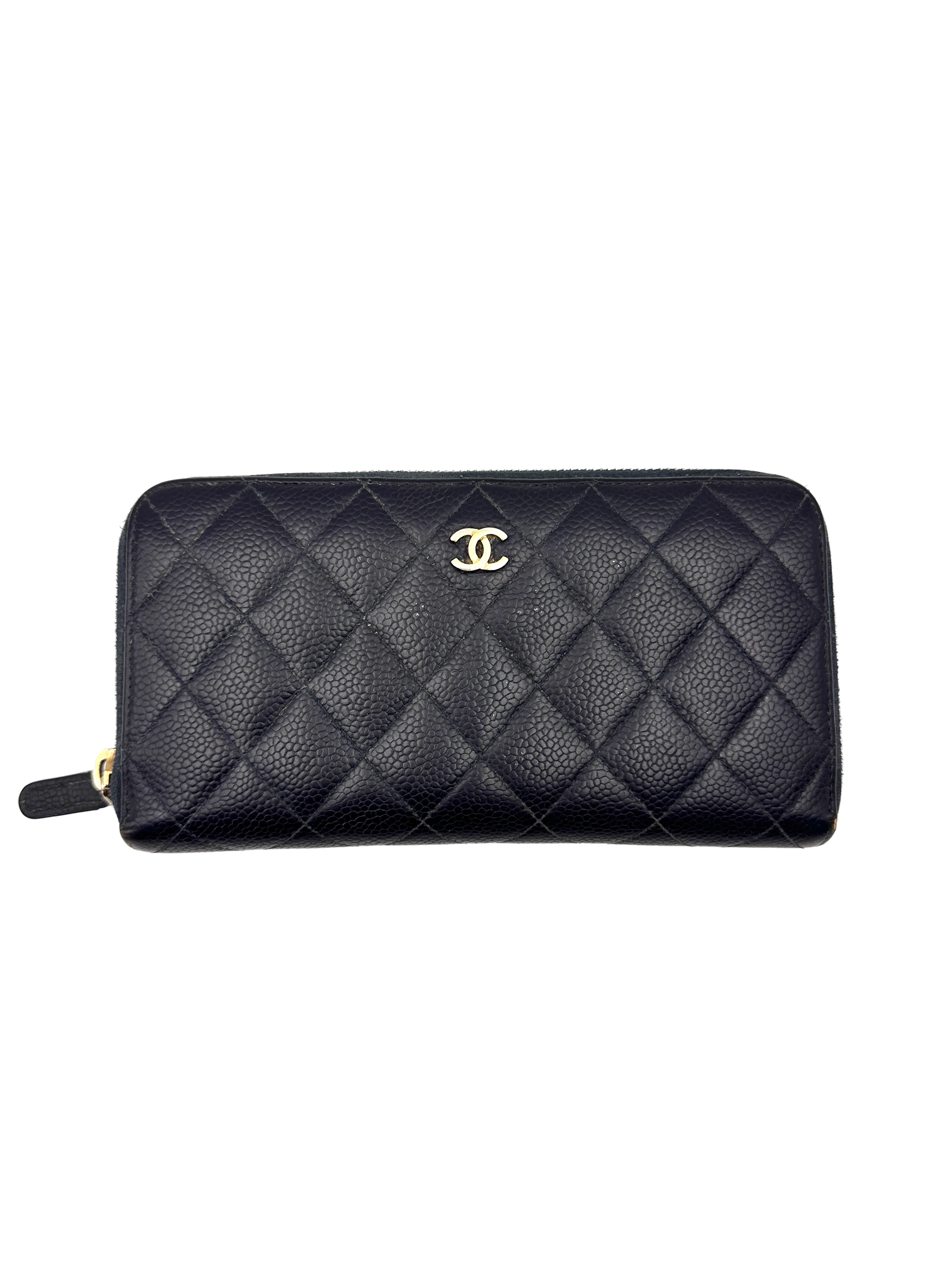 Chanel Black Quilted Leather Long Wallet(21***47) CC2266