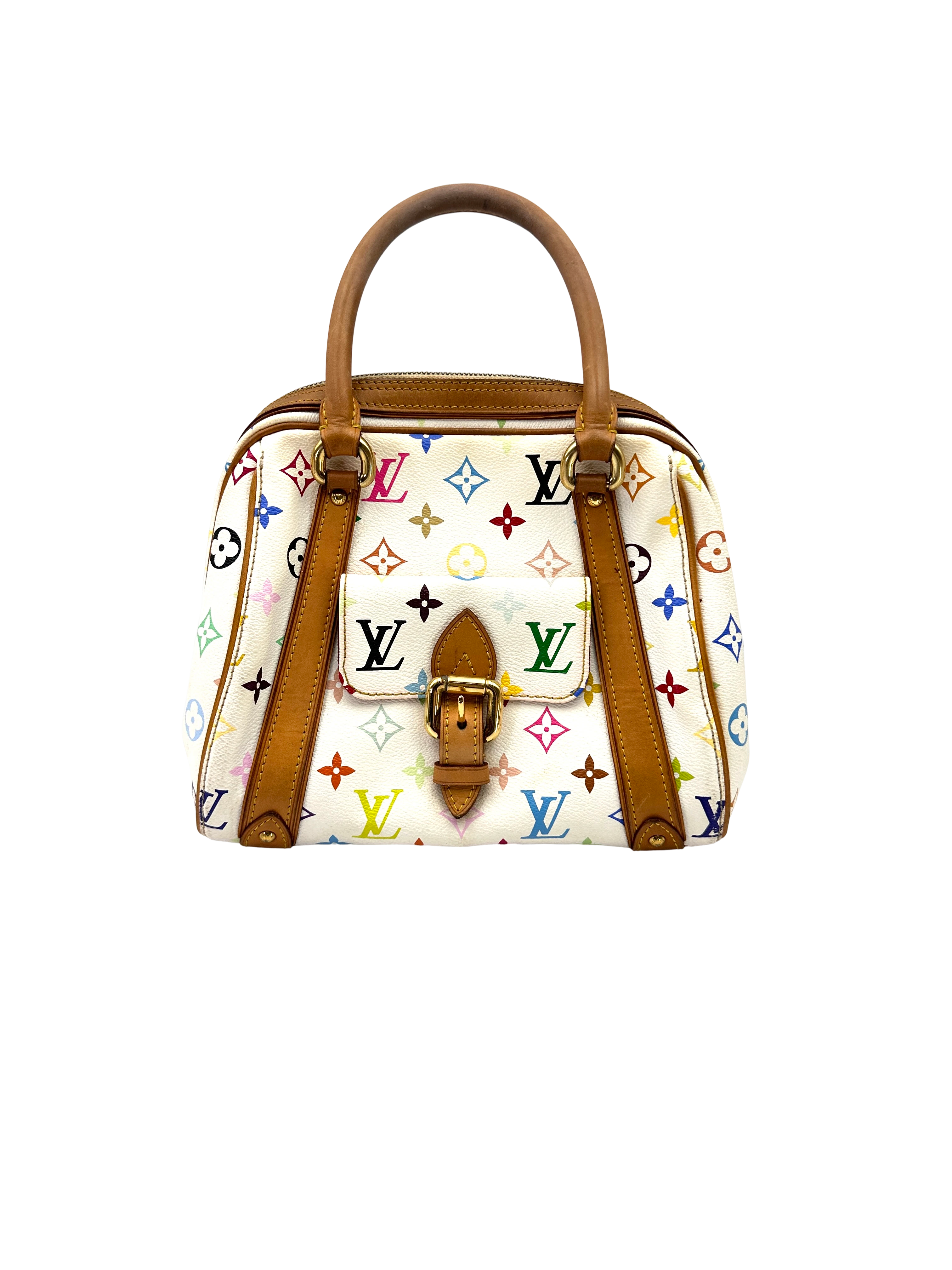 Louis Vuitton x Takashi Murakami White Multicolor Monogram Priscilla Bag LV3128