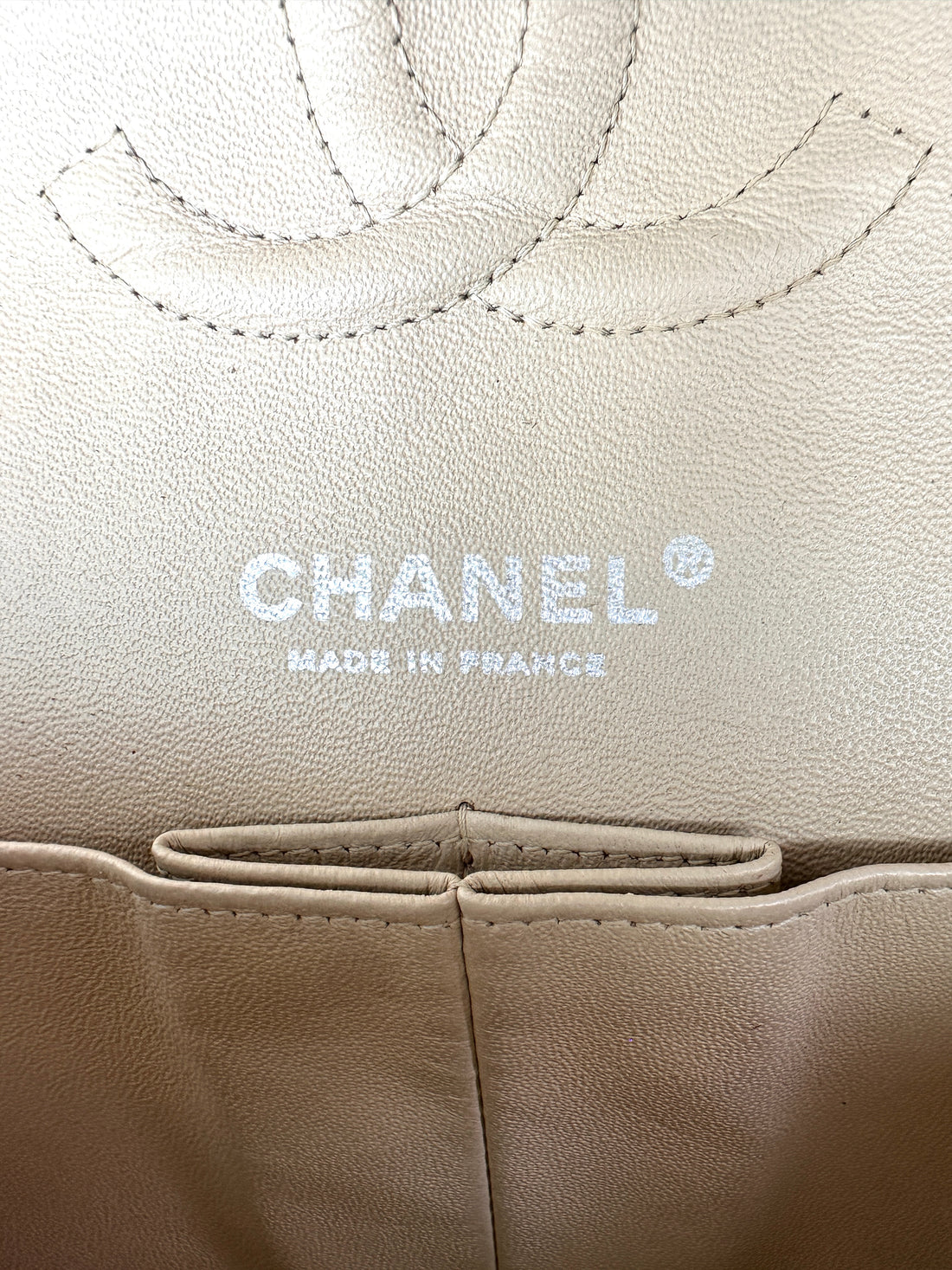 Chanel Classic Flap Beige Quilted Leather Medium Size Shoulder Bag(13***38) CC2267