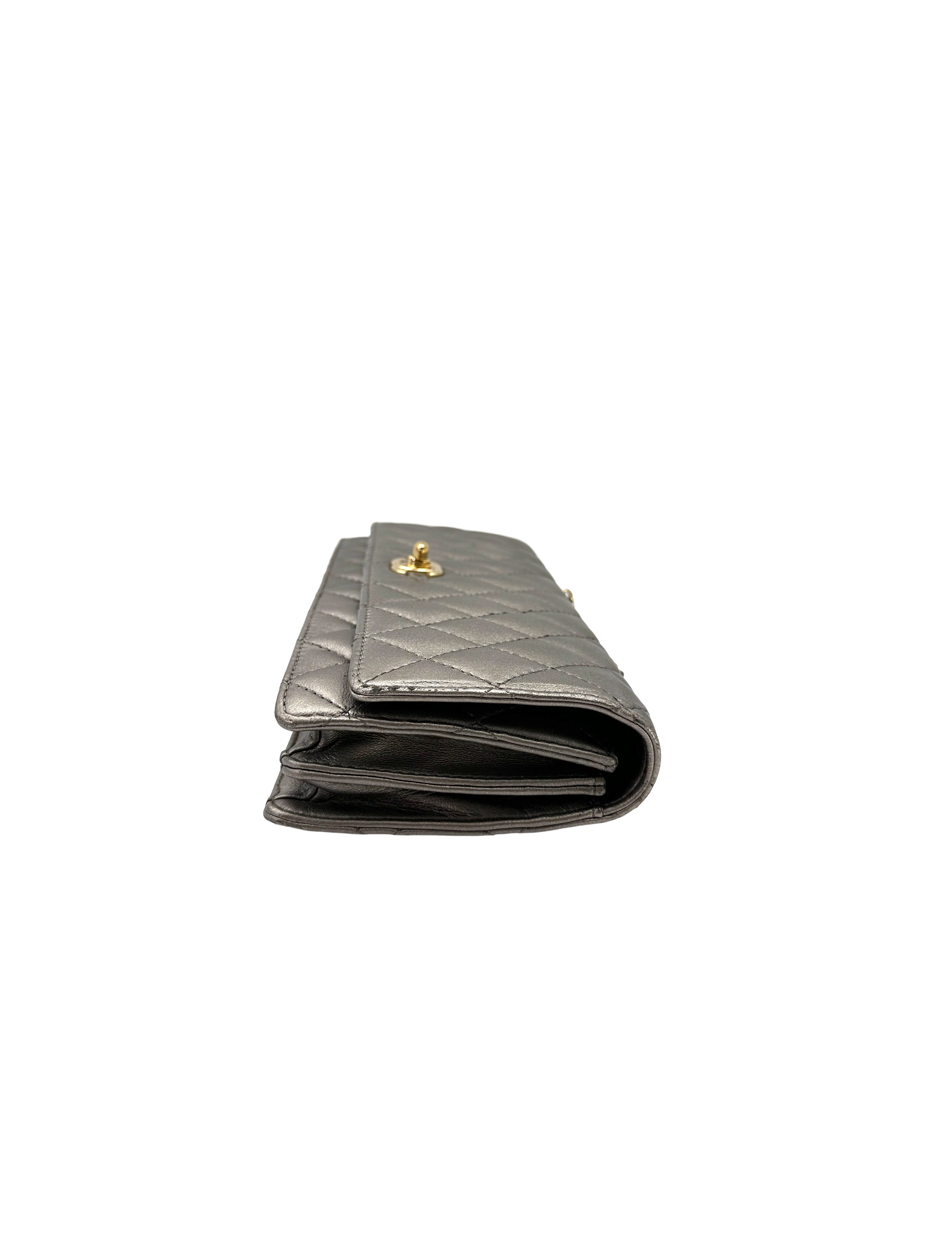 Chanel Fantasy Pearls Metallic Grey Quilted Leather Flap Bag(23***35) CC2271