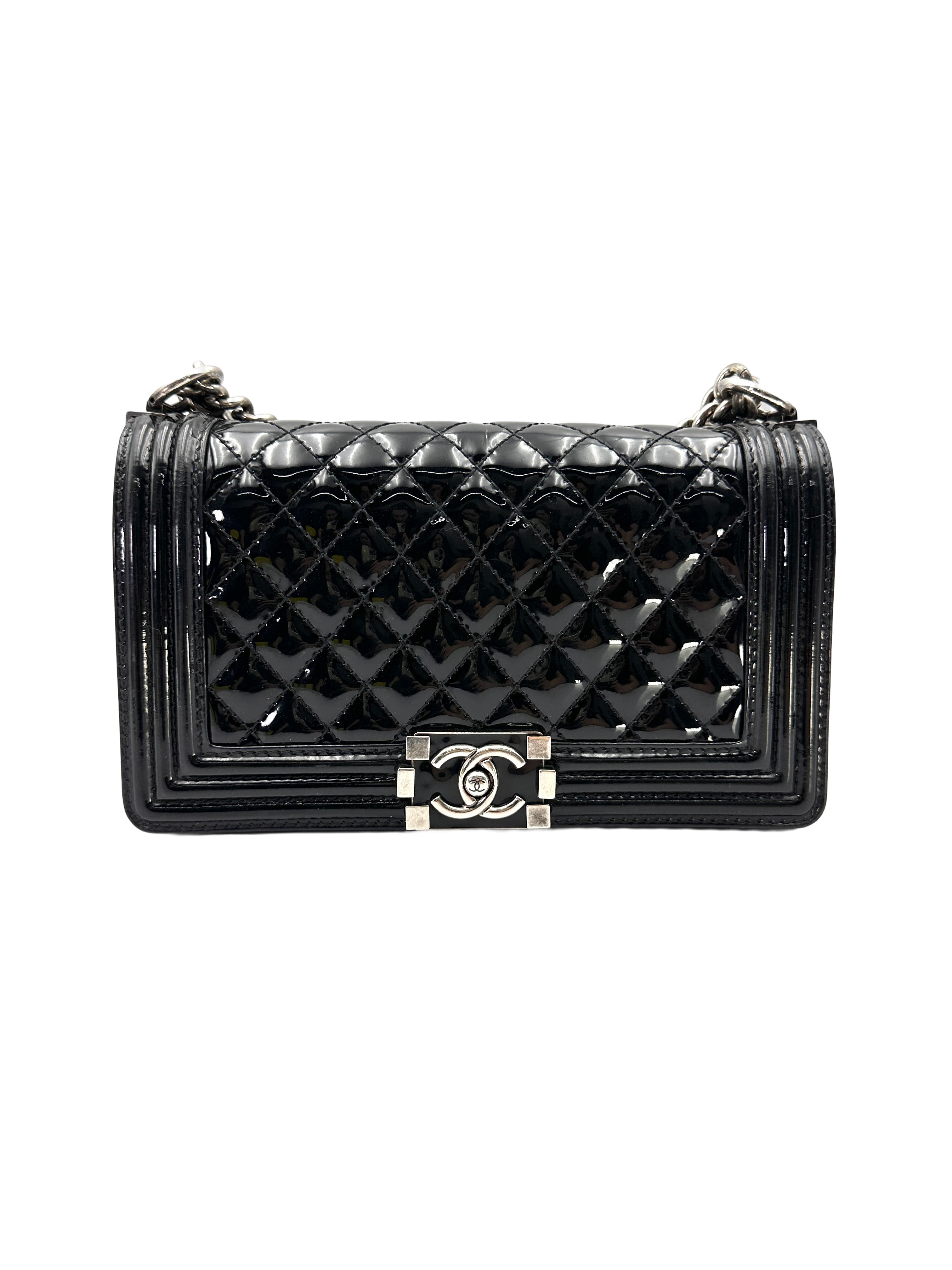 Chanel LeBoy Black Quilted Patent Leather Flap Bag(17***94) CC2274